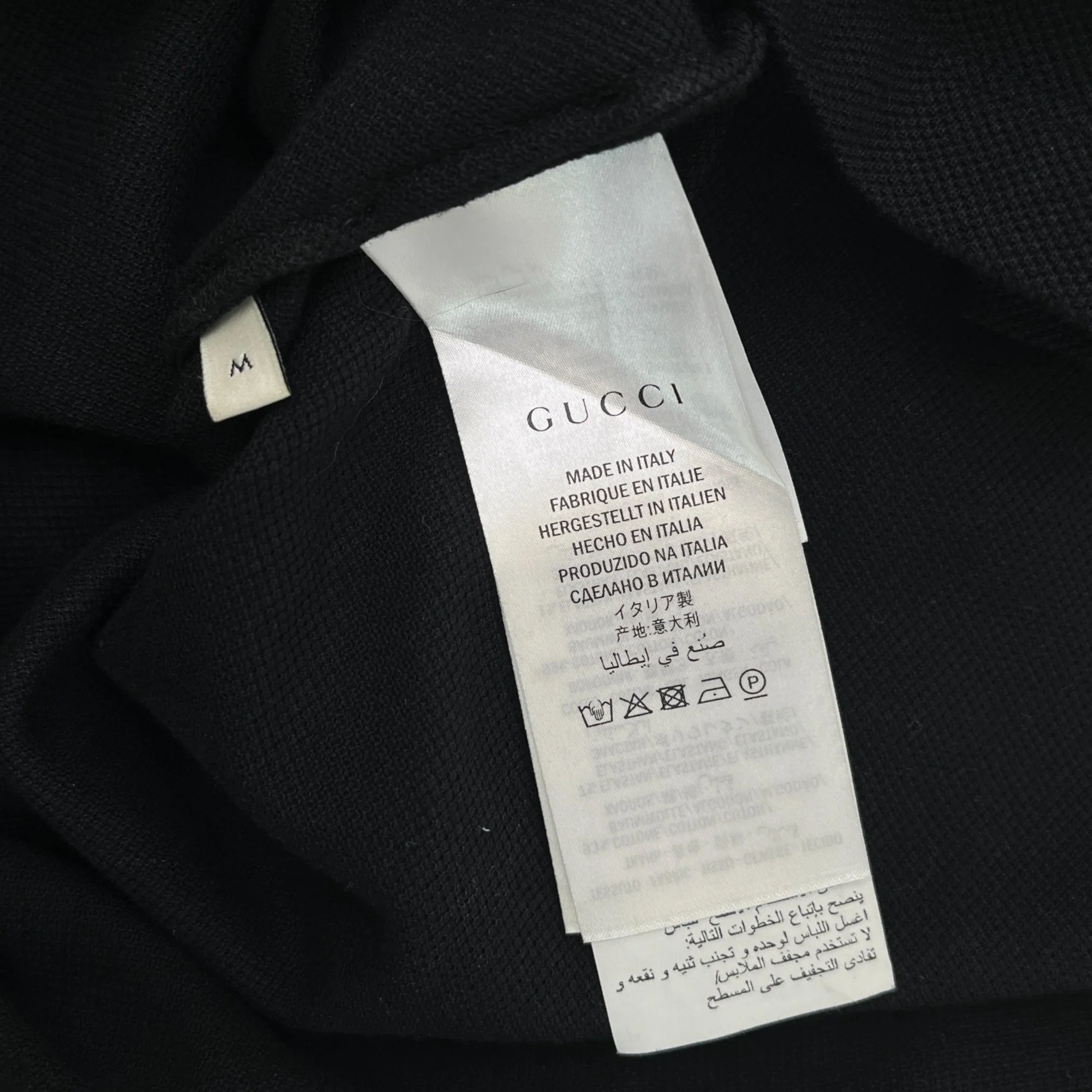 Men's Web Tape Logo Polo Shirt Black Size M - Image 6