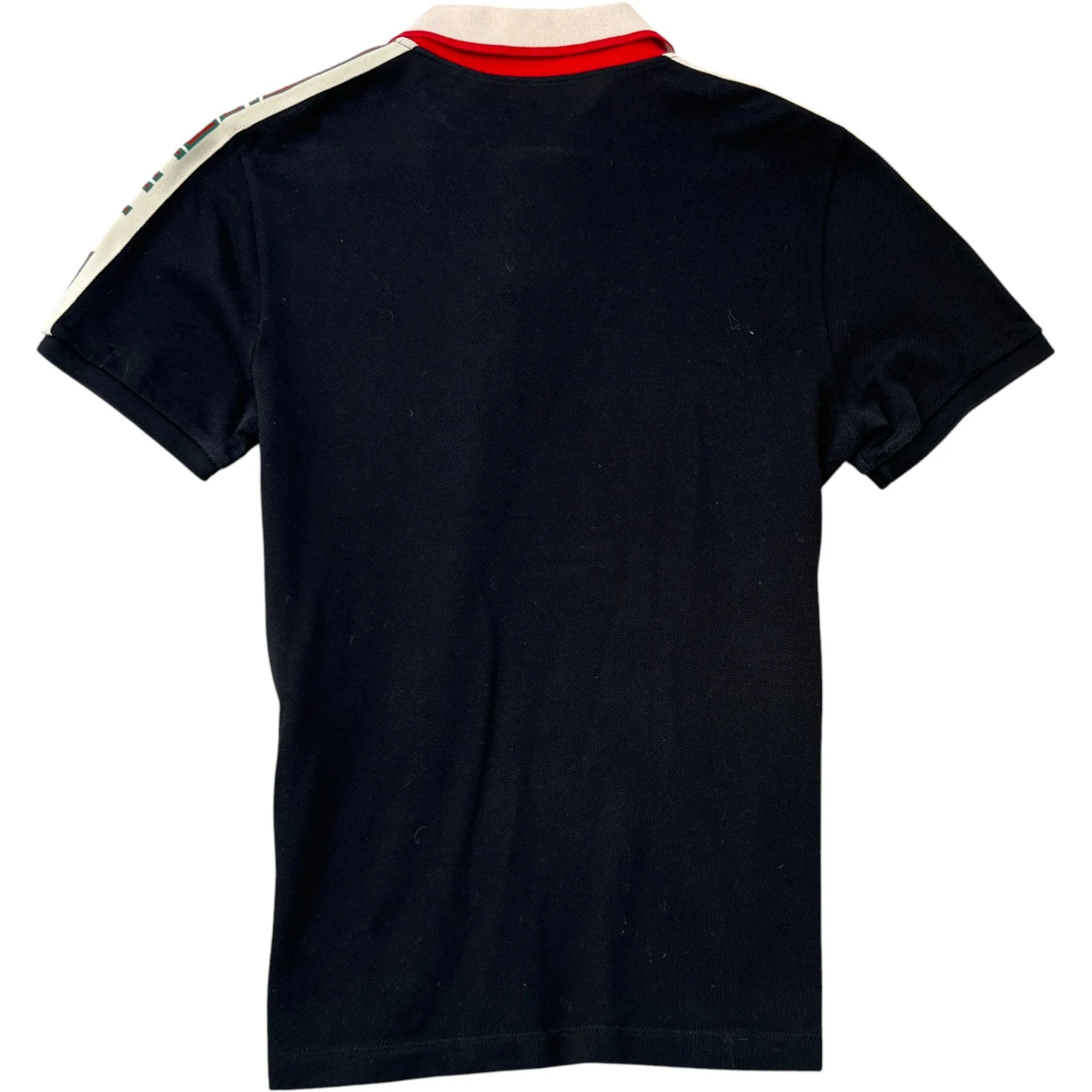 Men's Web Tape Logo Polo Shirt Black Size M - Image 2