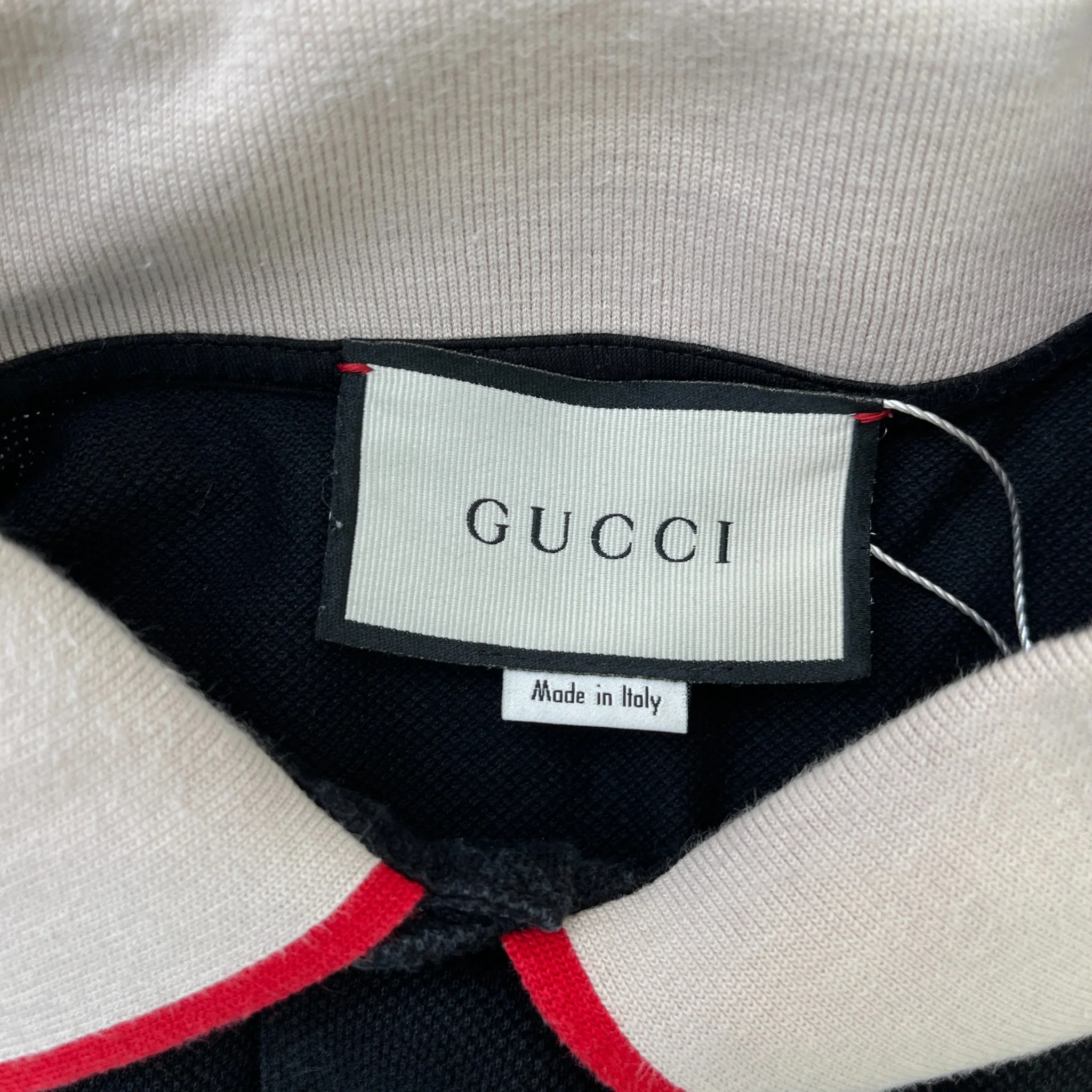 Men's Web Tape Logo Polo Shirt Black Size XS - Image 5