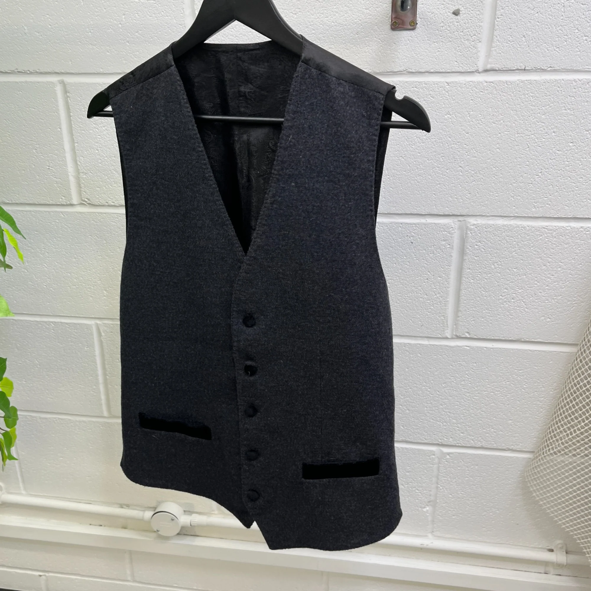Men's Wool Waistcoat Vest Grey Size IT 48 / UK M - Image 6