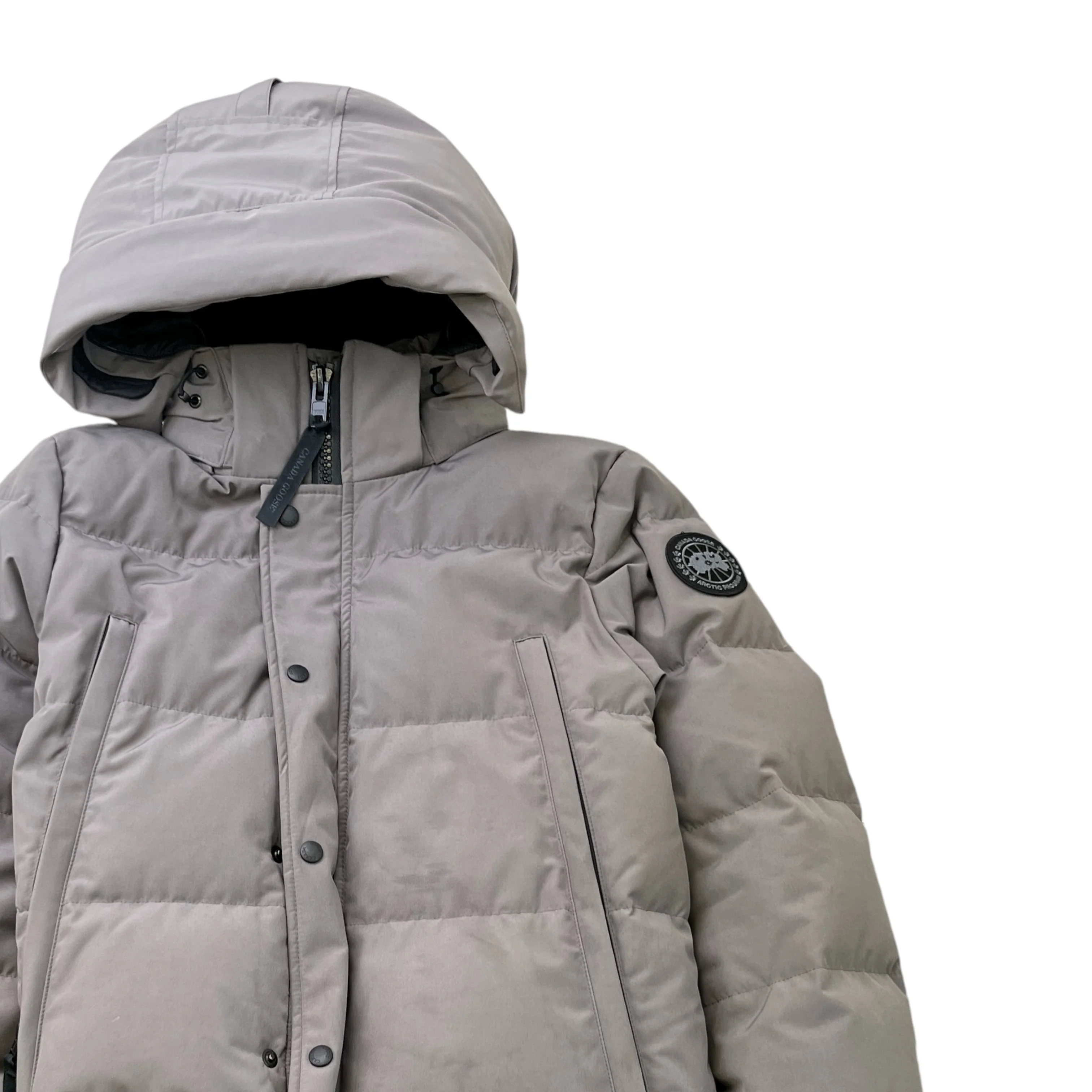 Men's Wyndham Parka Down Jacket Grey Size S - Image 3