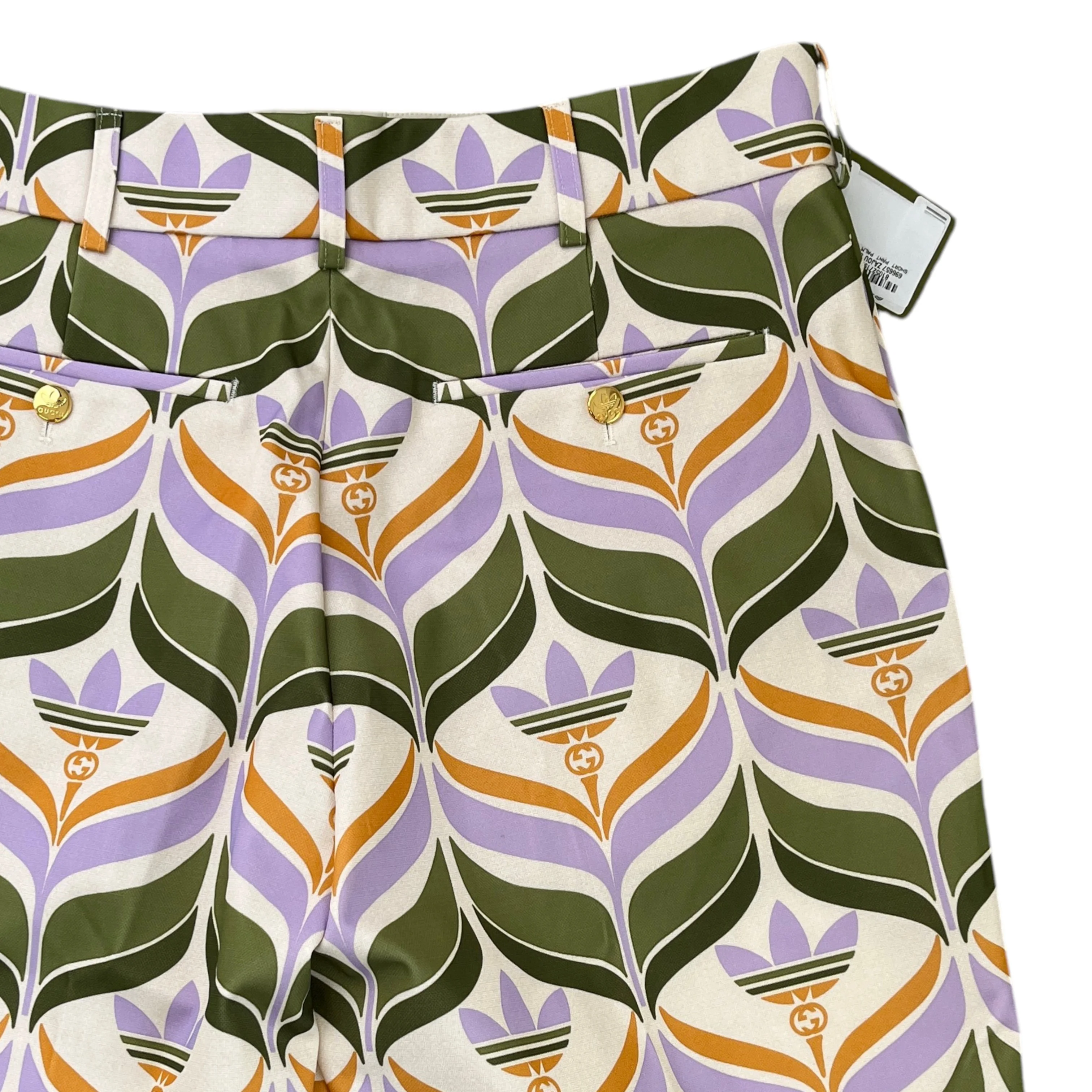 Men's X Adidas Trefoil Print Shorts Green Size M - Image 4