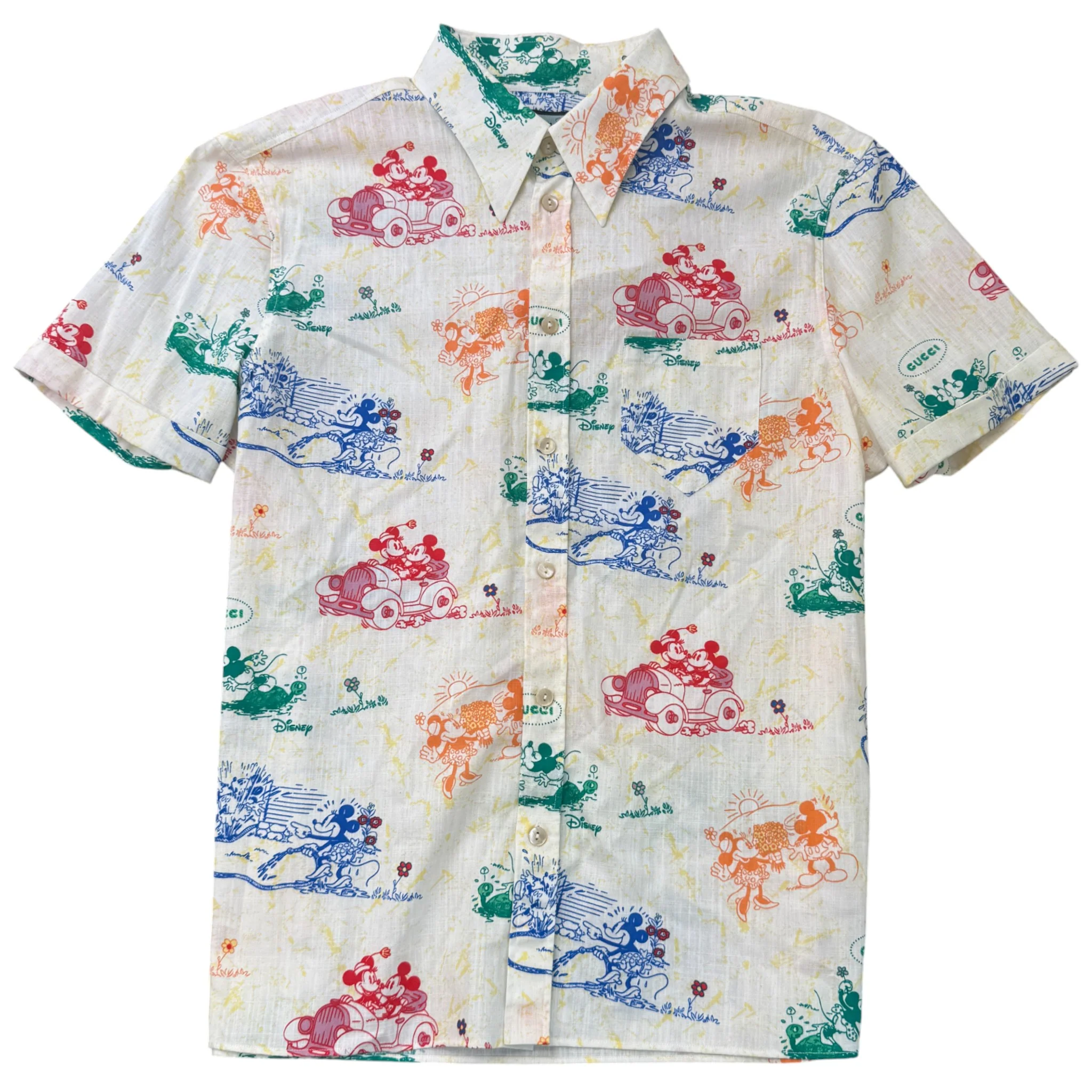 Men's X Disney Mickey & Minnie Print OverShirt Multi-Coloured Size IT 56 / UK XXXL