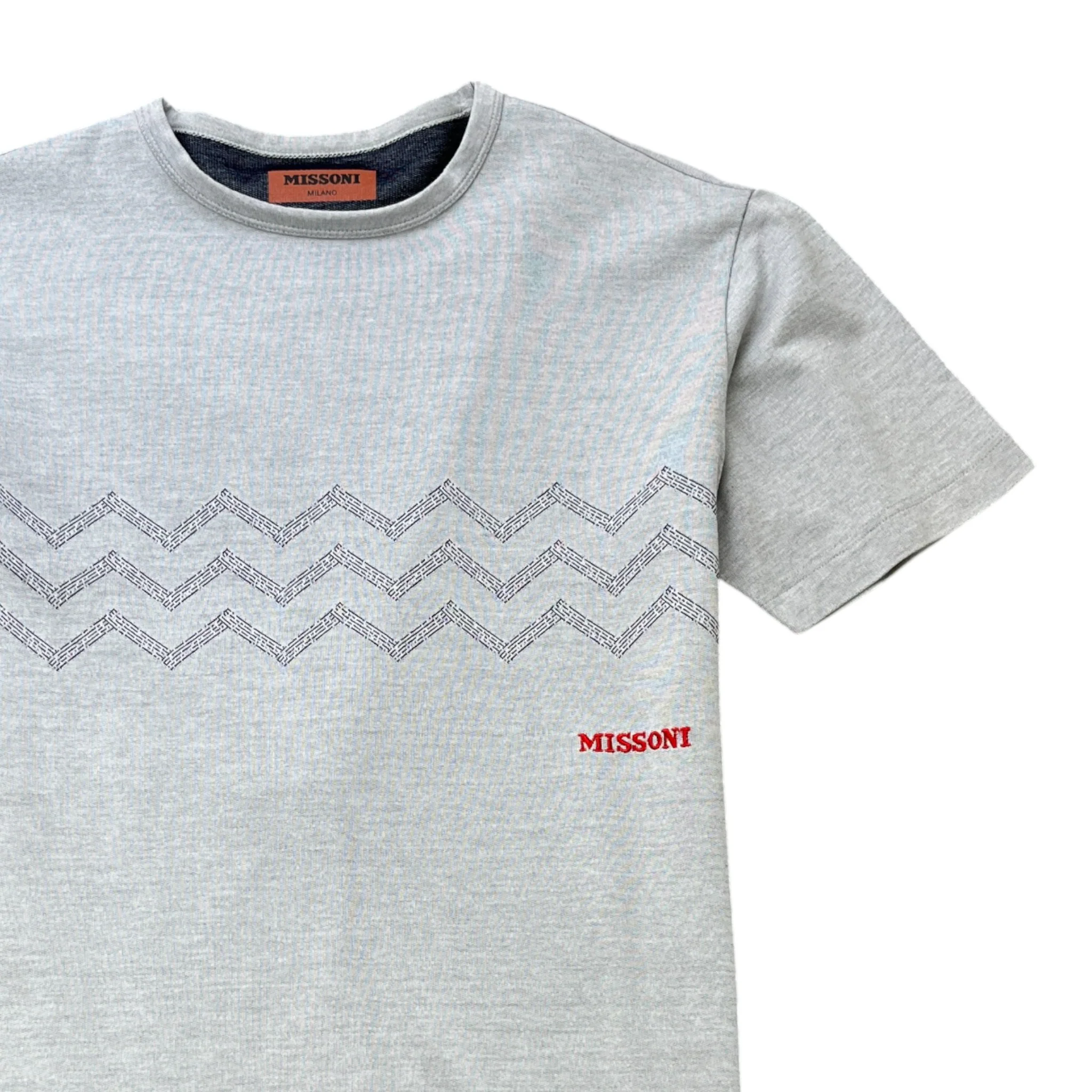 Men's Zig Zag T-Shirt Grey Size M - Image 3