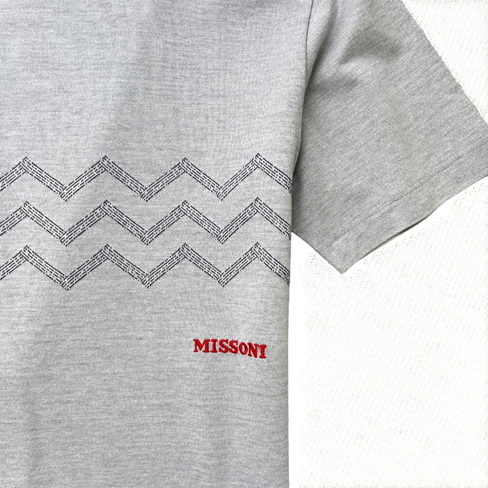 Men's Zig Zag T-Shirt Grey Size M - Image 5