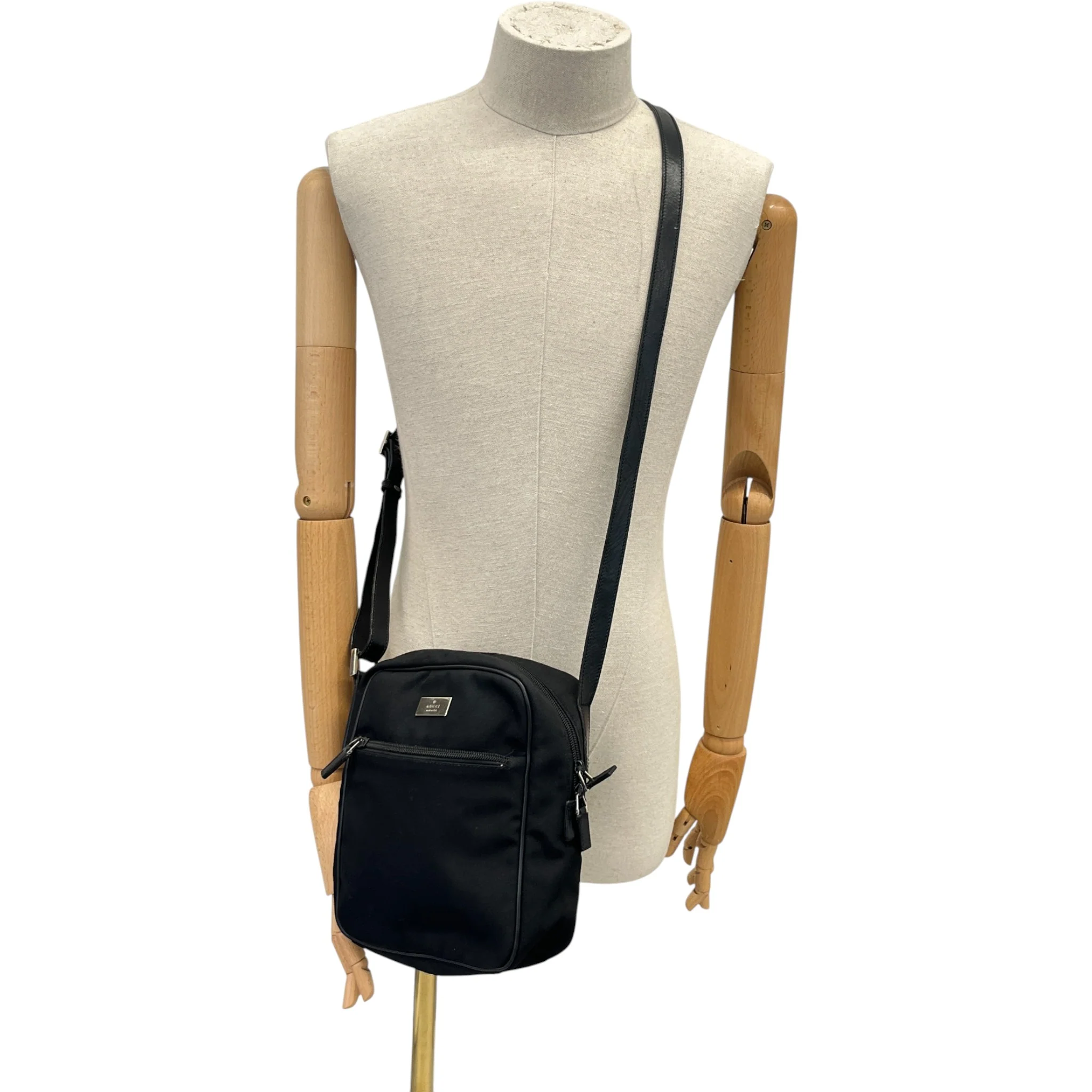 Nylon Canvas Crossbody Bag Black - Image 2