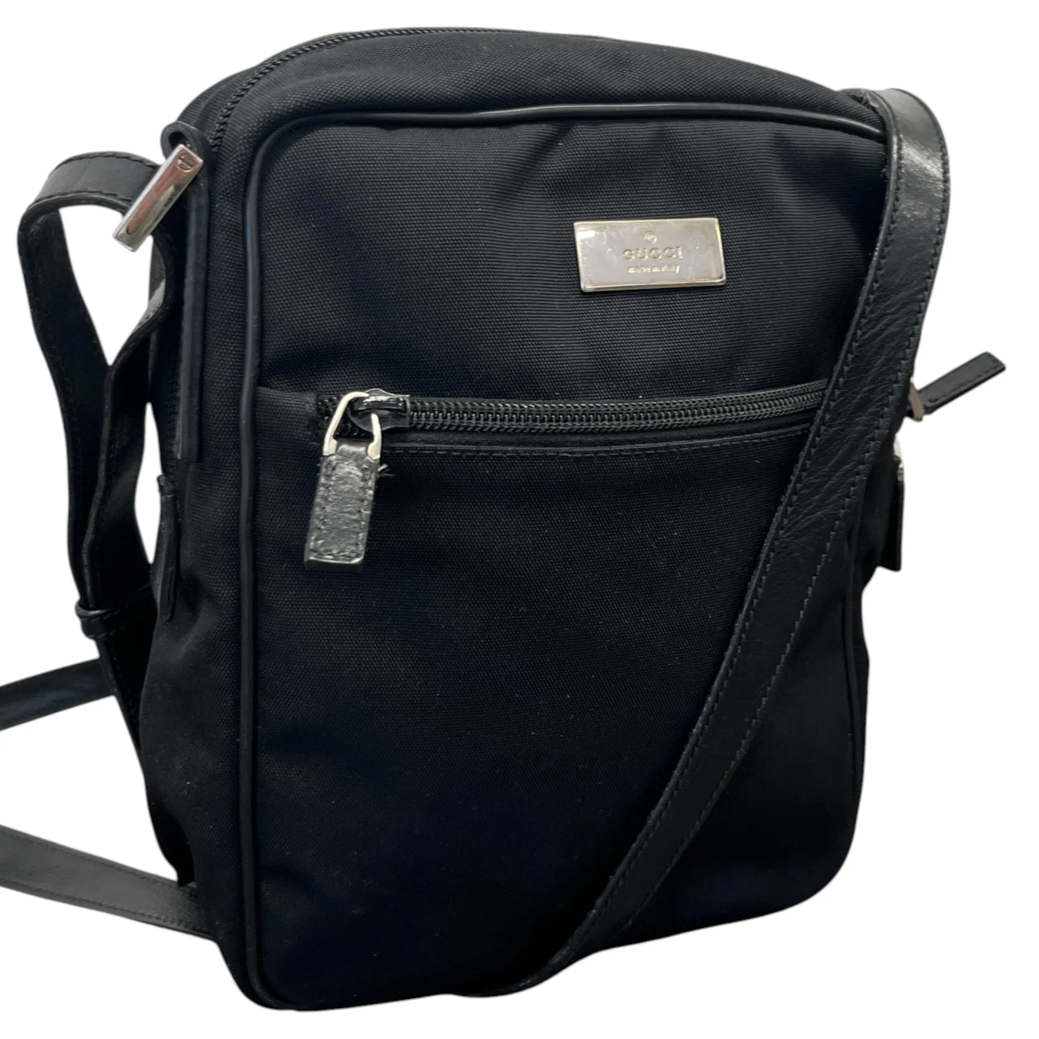 Nylon Canvas Crossbody Bag Black - Image 5