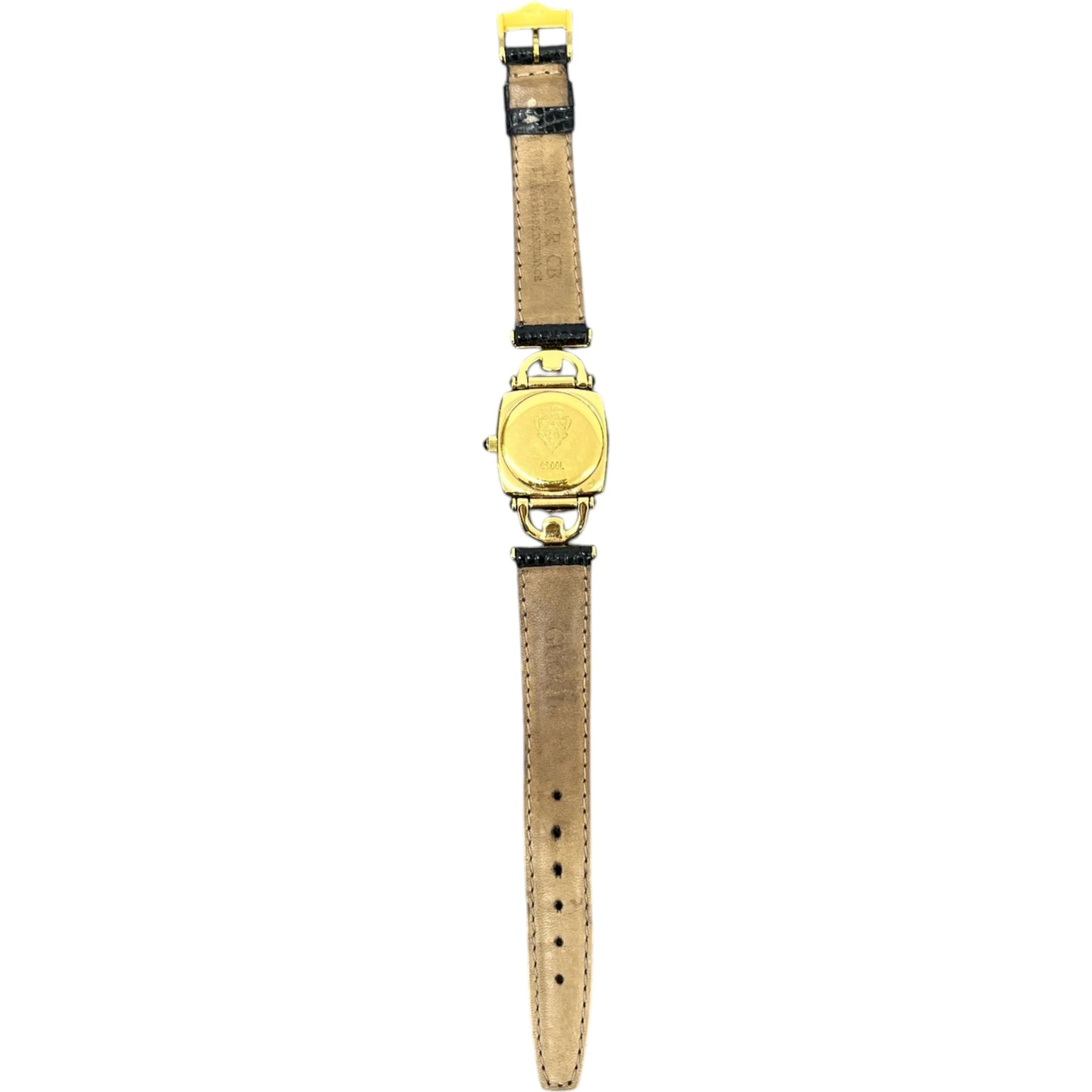 Women's 6300L Vintage Gold Plated Horsebit Watch Black - Image 2