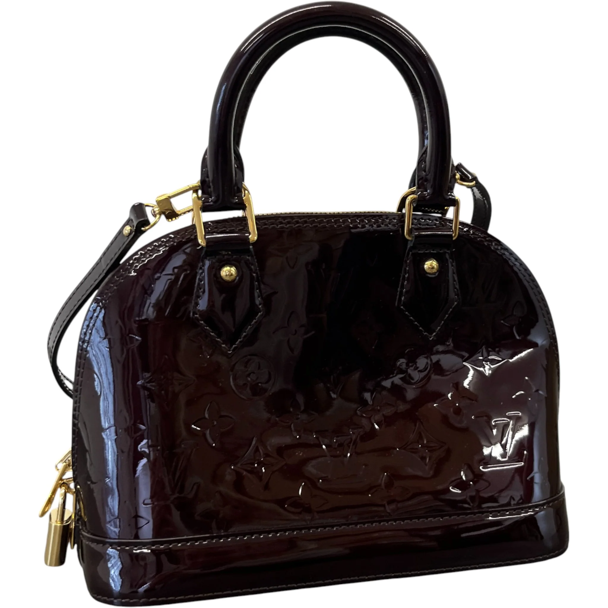Women's Alma Bb Vernis Bag Burgundy - Image 9