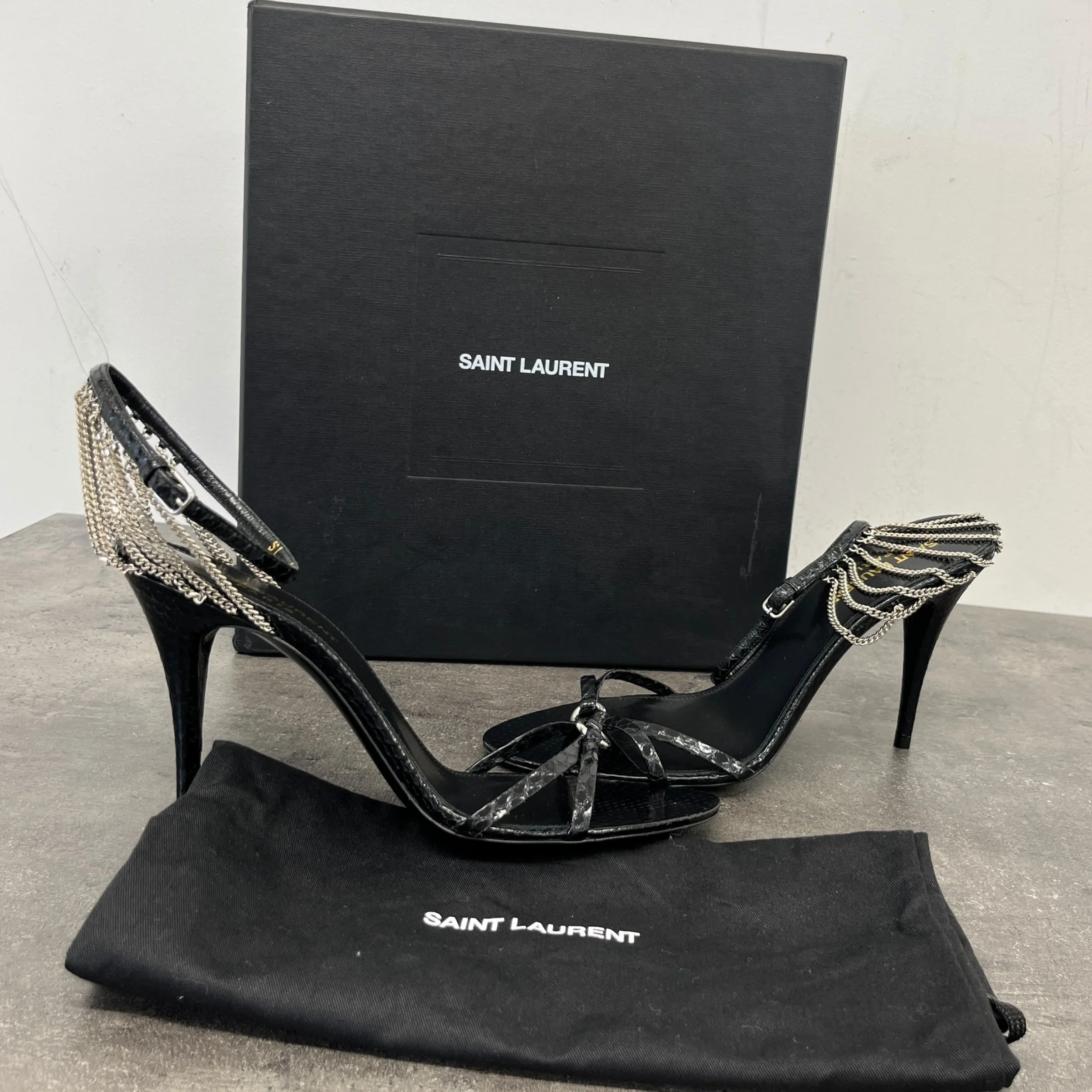 Women's Ayers Laquer Chain Sunset 95 Heels Black Size EU 37 / UK 4 - Image 12