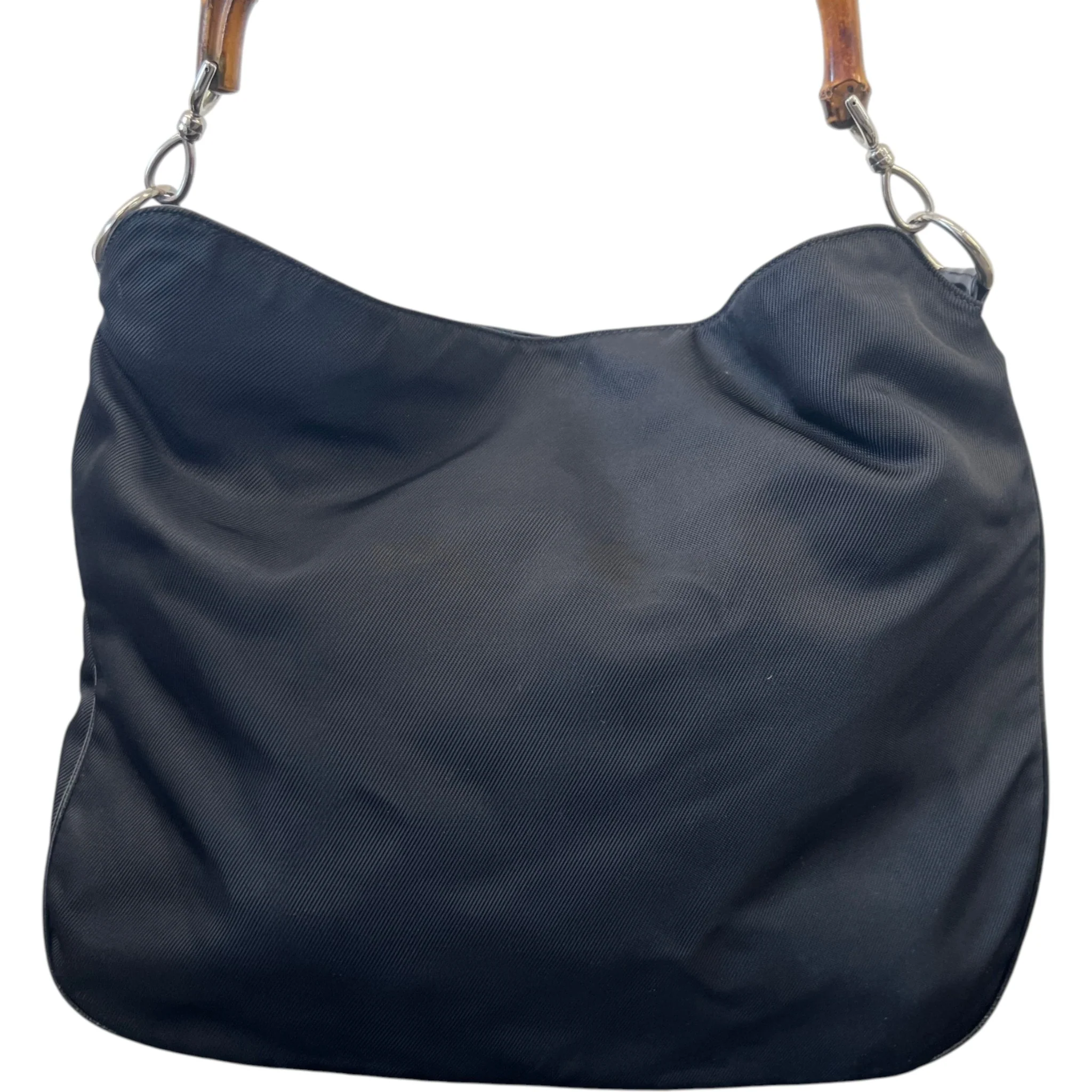 Women's Bamboo Nylon Hobo Bag Black - Image 8