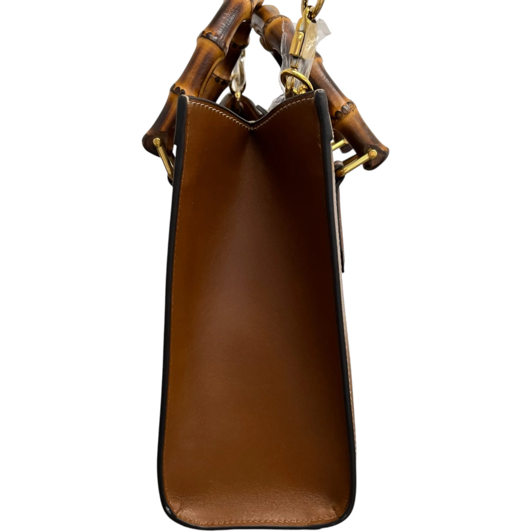 Women's Borsa Diana Bamboo Bag Brown - Image 7