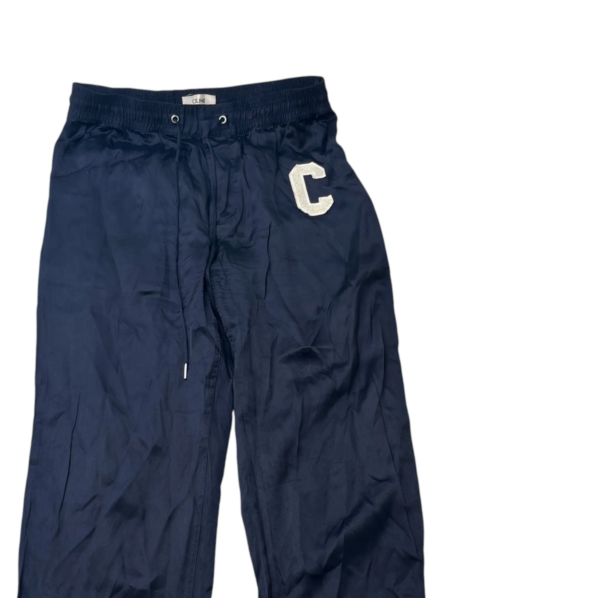Women's C Logo Stripe Joggers Navy Size Waist 38" - Image 3
