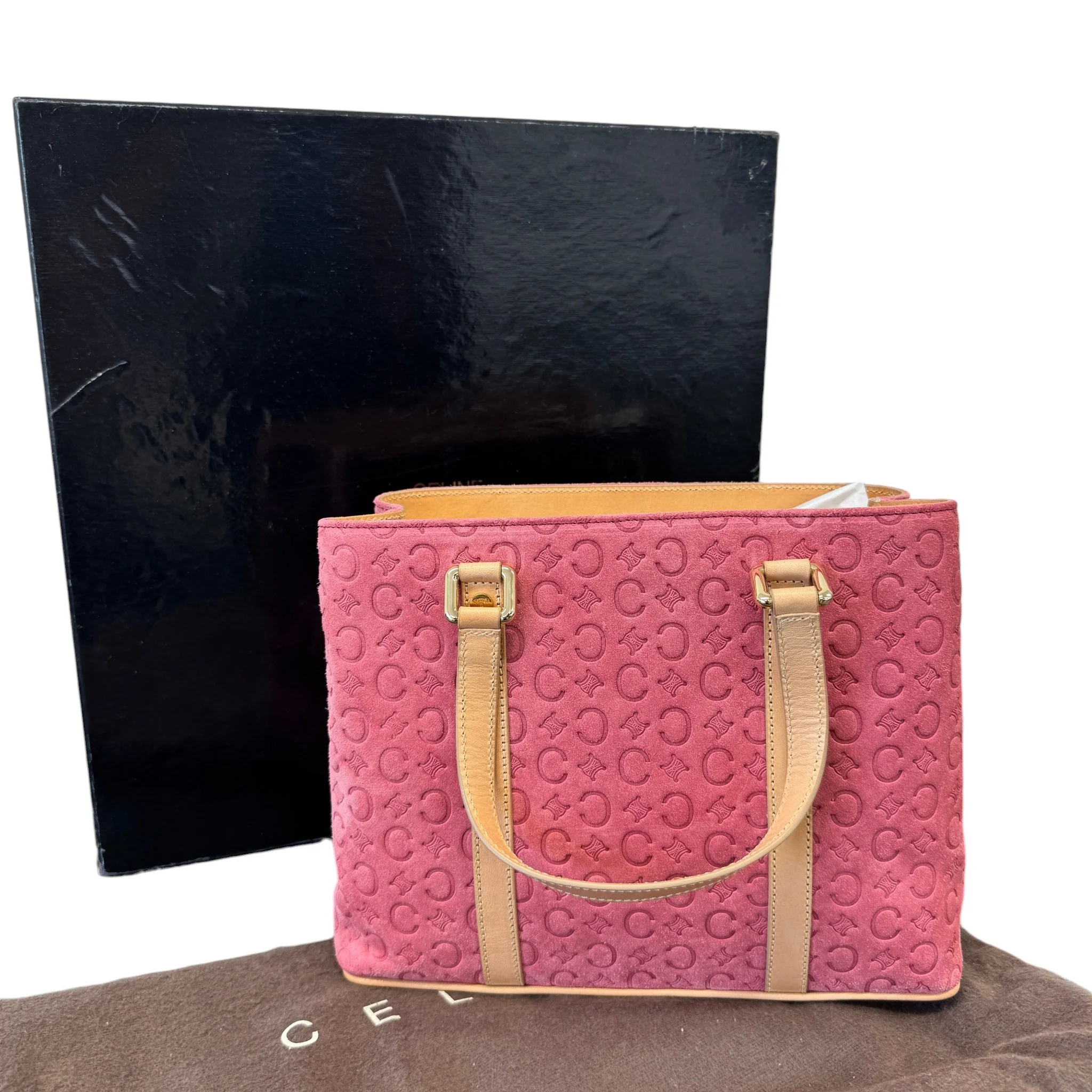 Women's C Macadam Suede Tote Bag Pink - Image 10