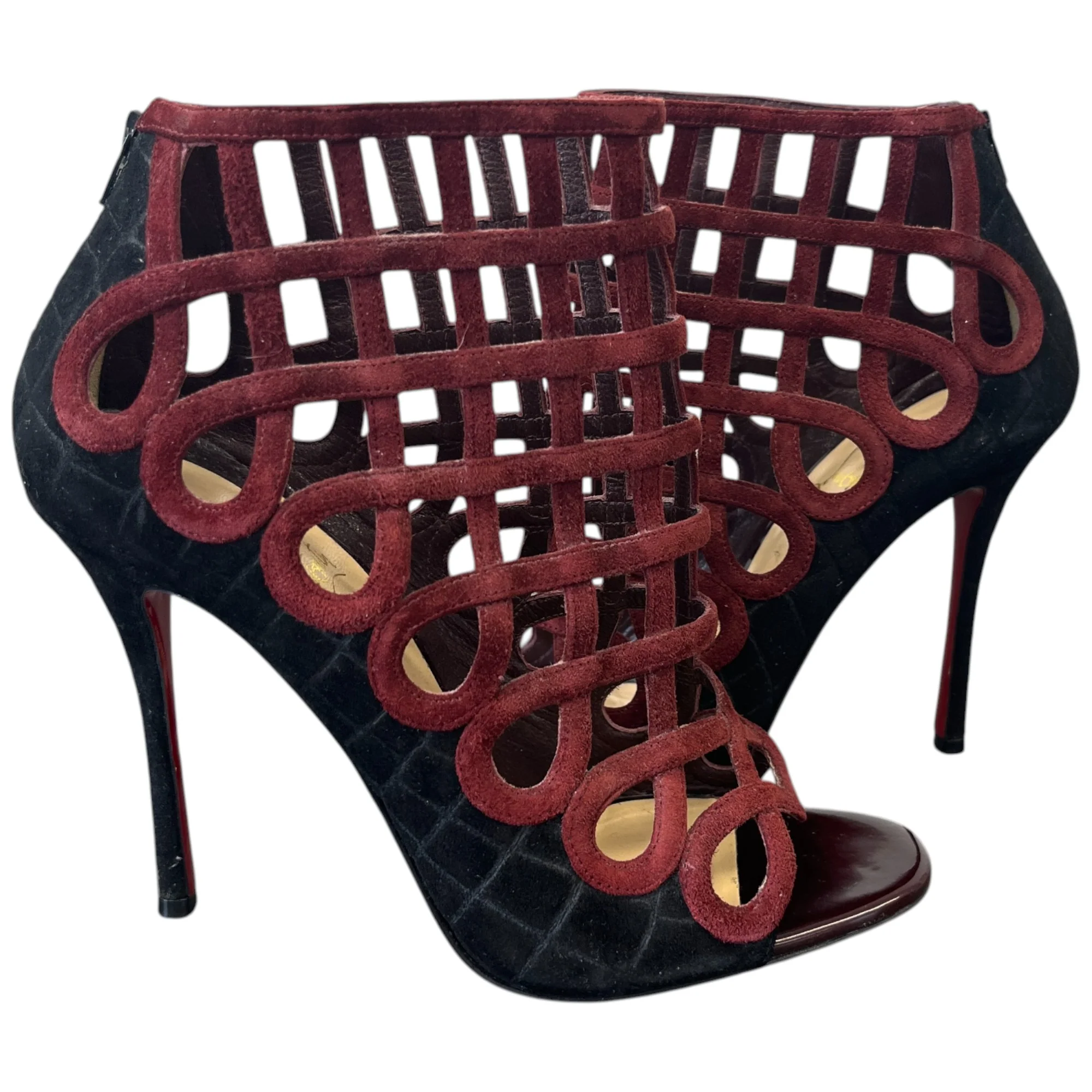 Women's Caged Heels Burgundy Size EU 38.5 / UK 5.5 - Image 3