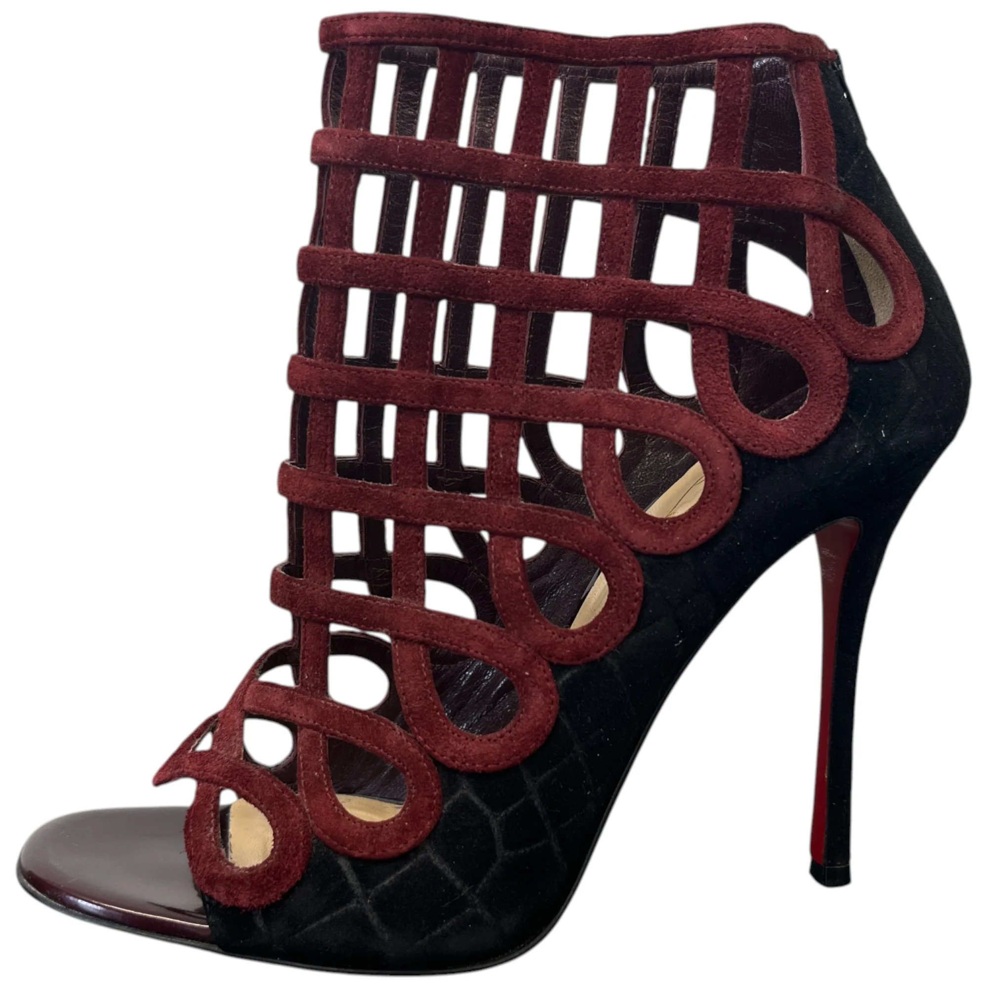 Women's Caged Heels Burgundy Size EU 38.5 / UK 5.5 - Image 5