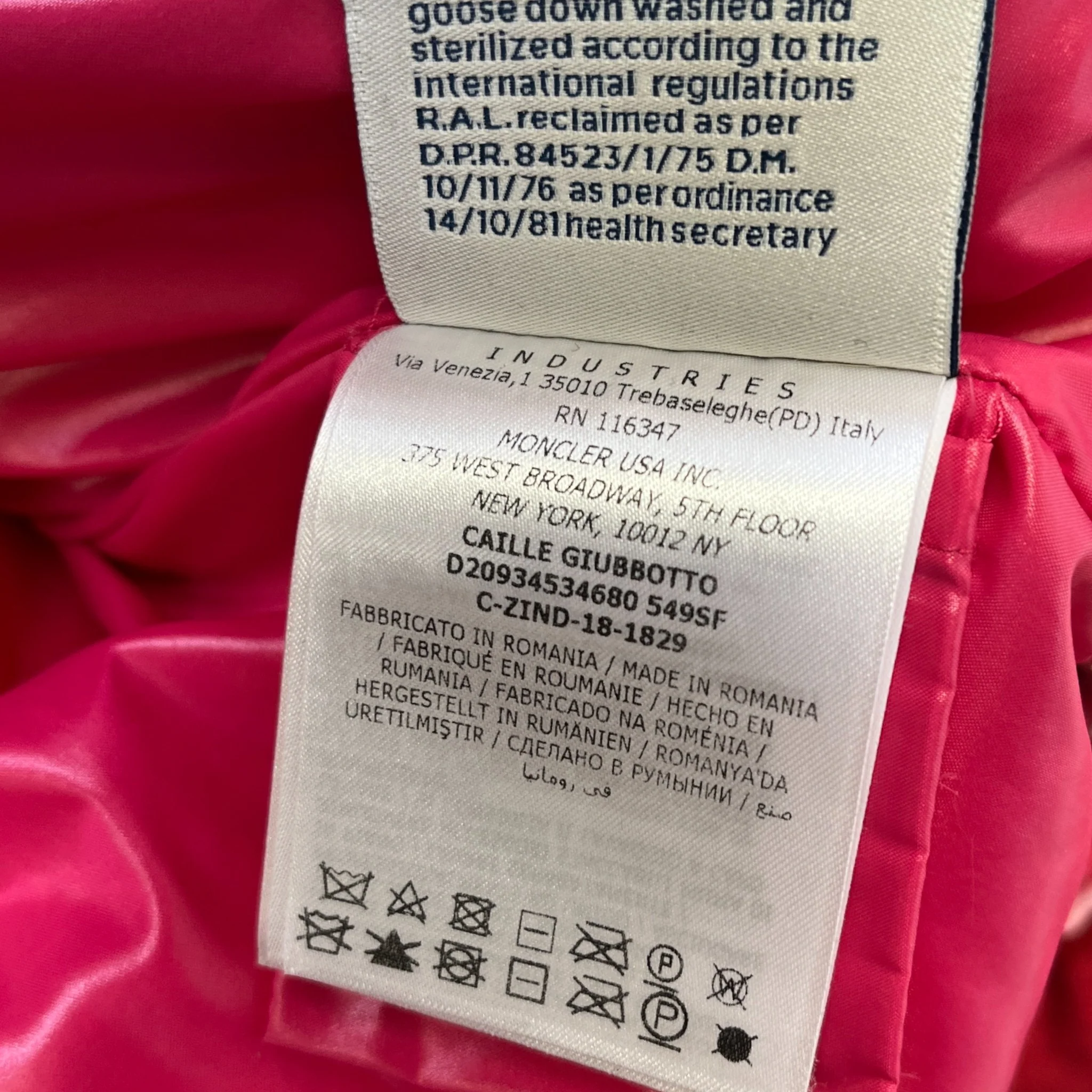 Women's Caille Down Jacket Pink Size 1 / UK 10 - Image 7