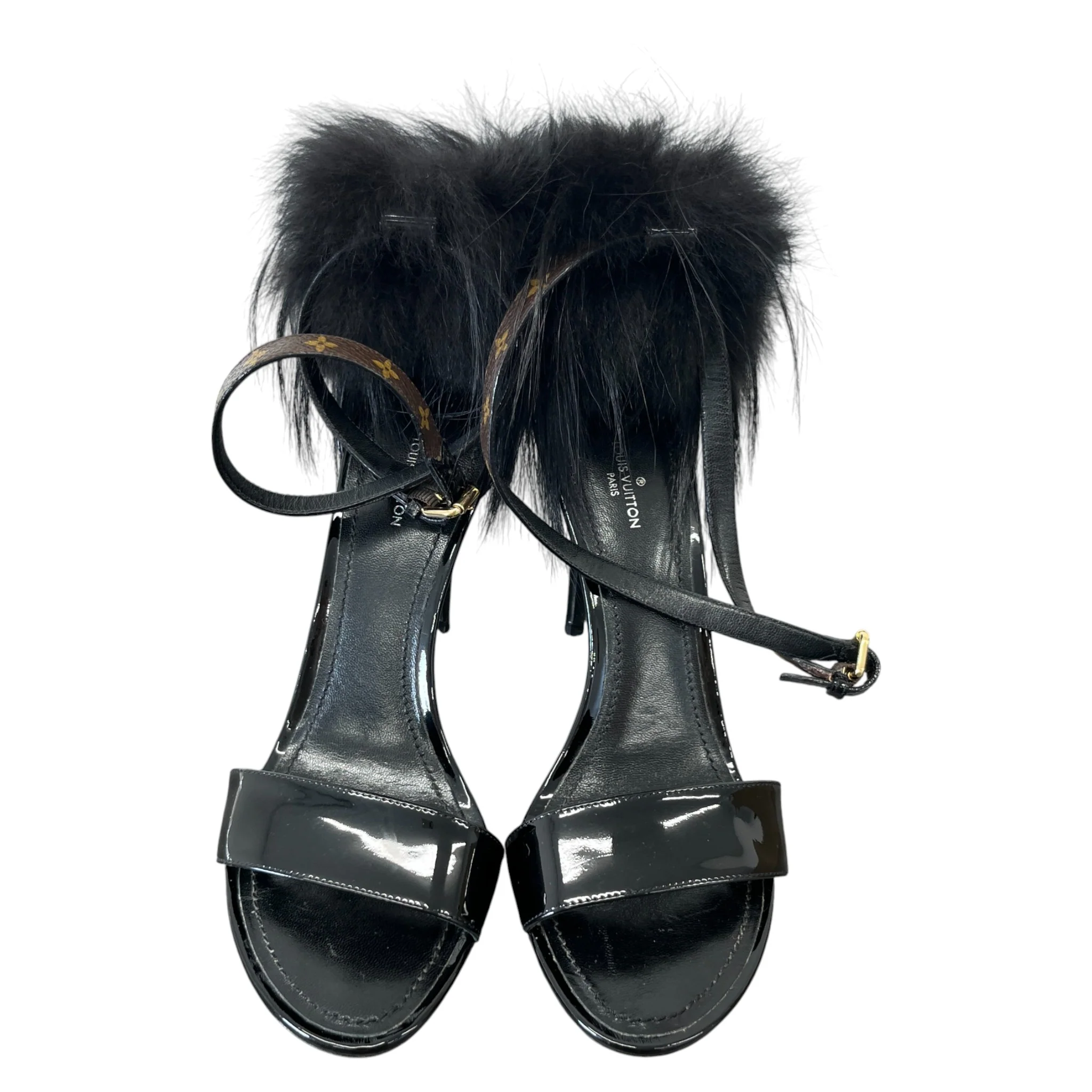 Women's Call Back Fur Trim Heels Black Size EU 38 / UK 5 - Image 6