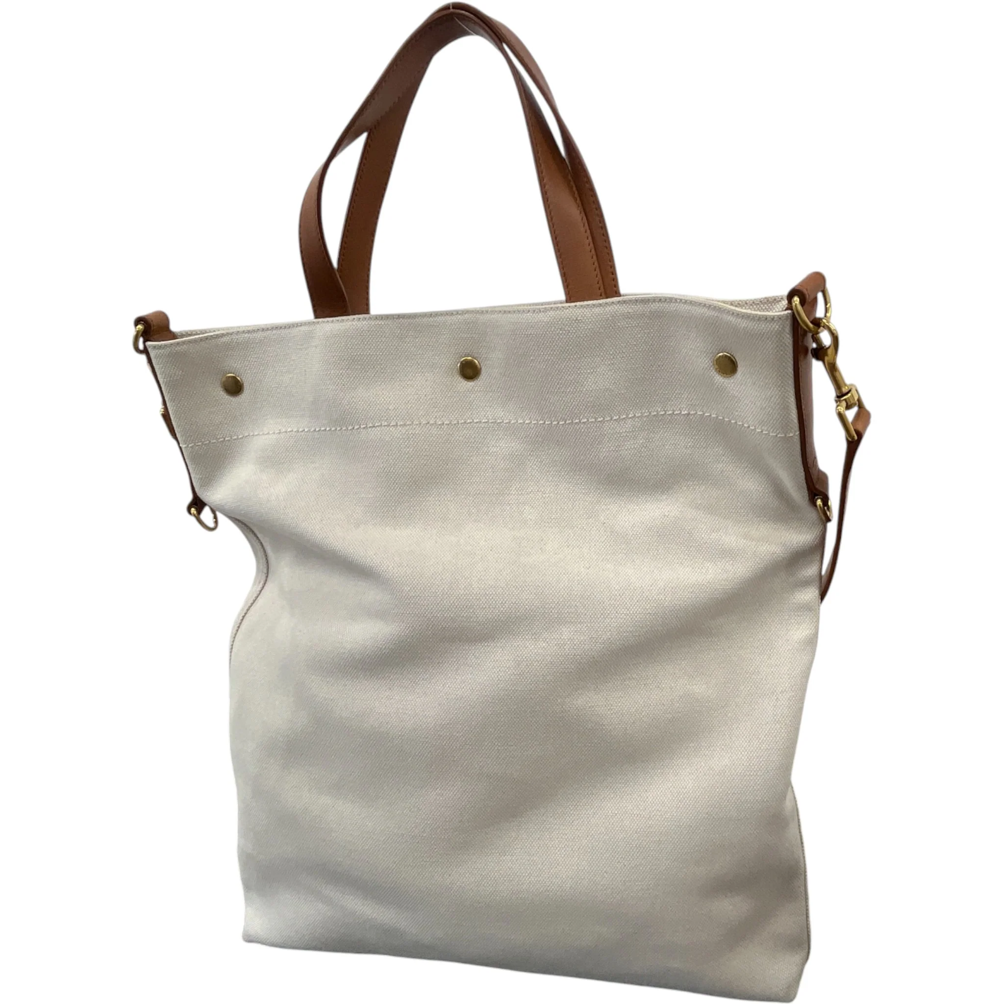 Women's Canvas Shopper Bag Beige - Image 8