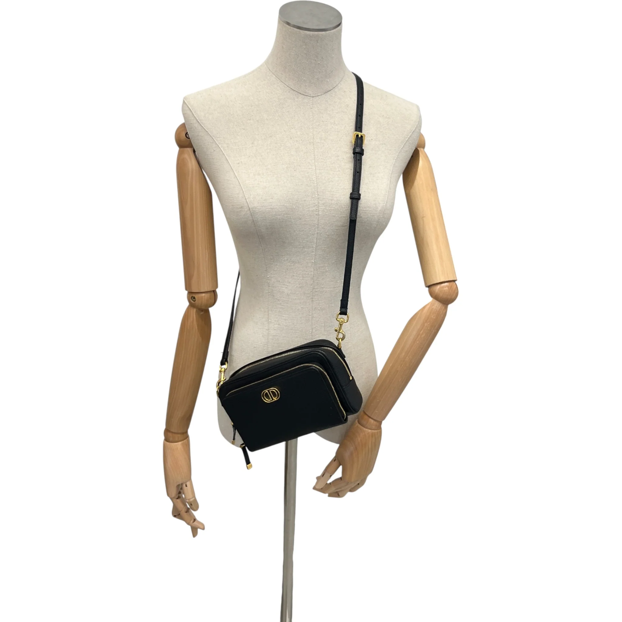 Women's Caro Double Pouch Bag Black - Image 2