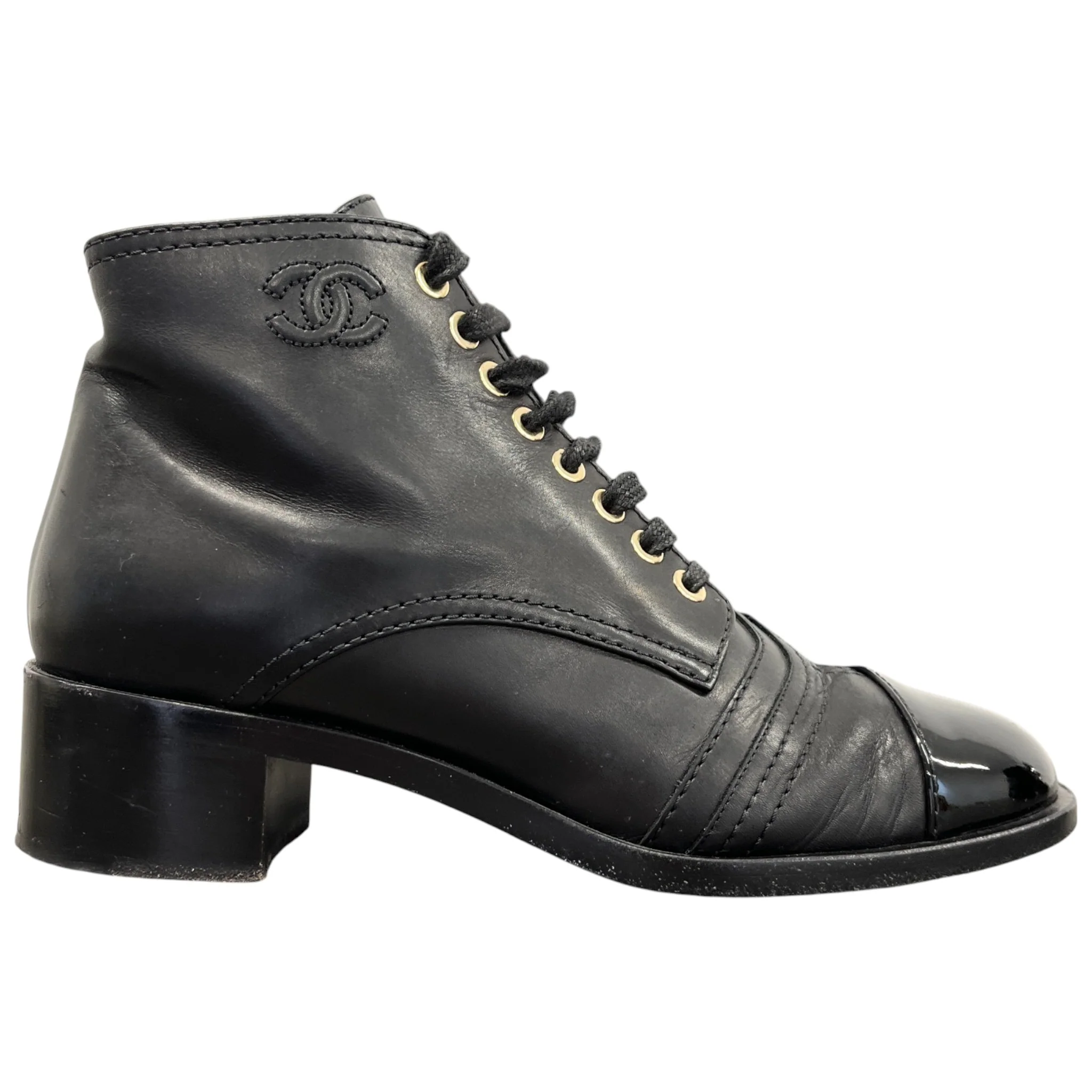 Women's Cc Lace Up Cap Ankle Boots Black Size EU 37.5 / UK 4.5