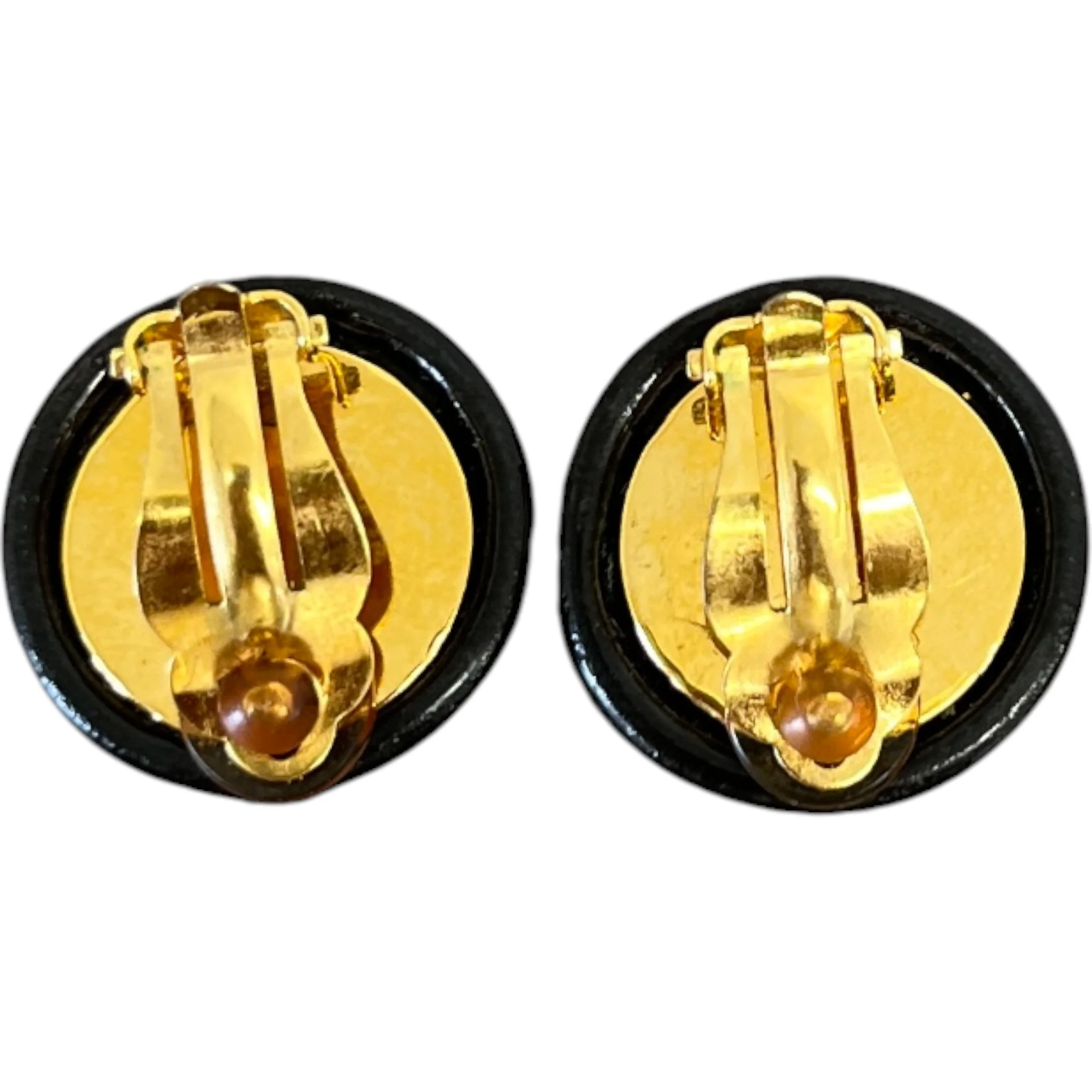 Women's Cc Logo Earrings Black - Image 2