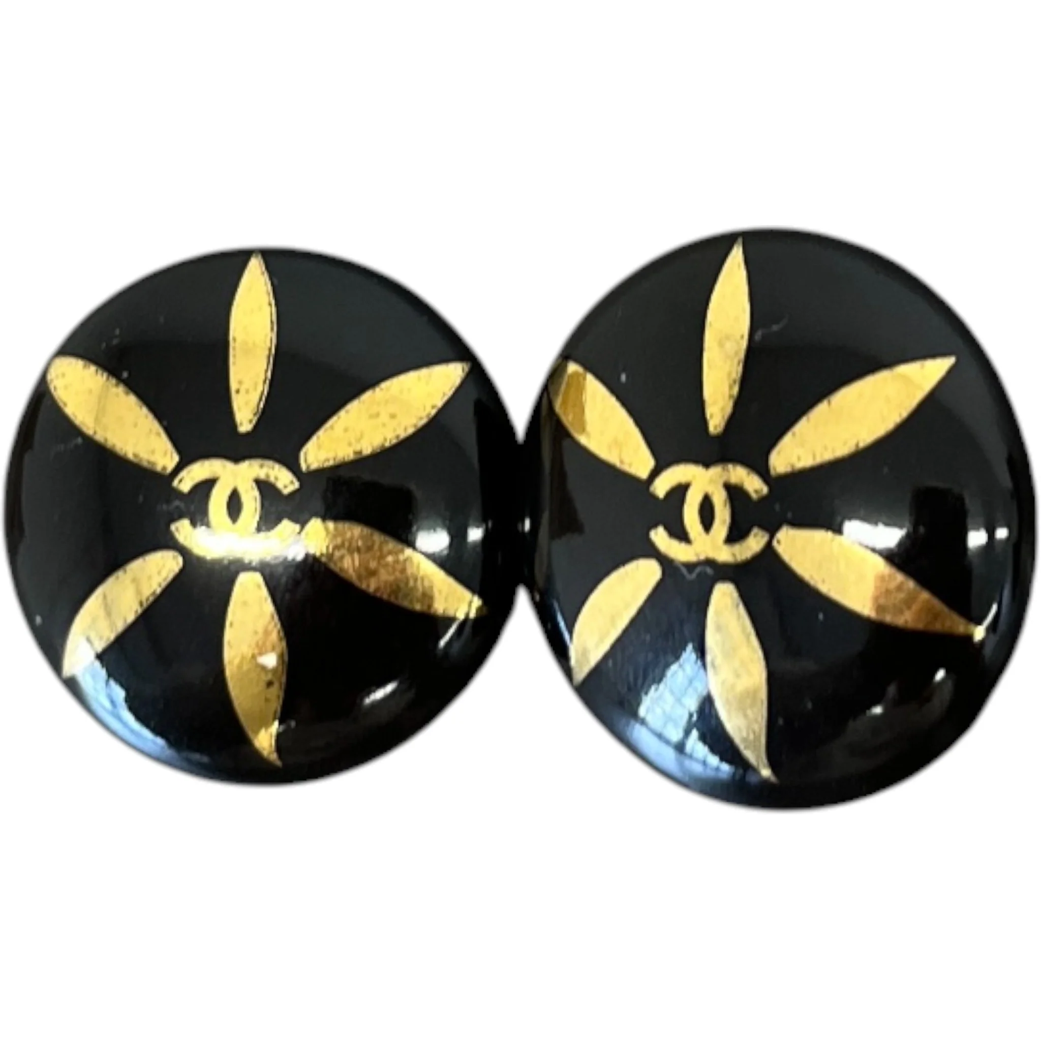 Women's Cc Logo Earrings Black - Image 3