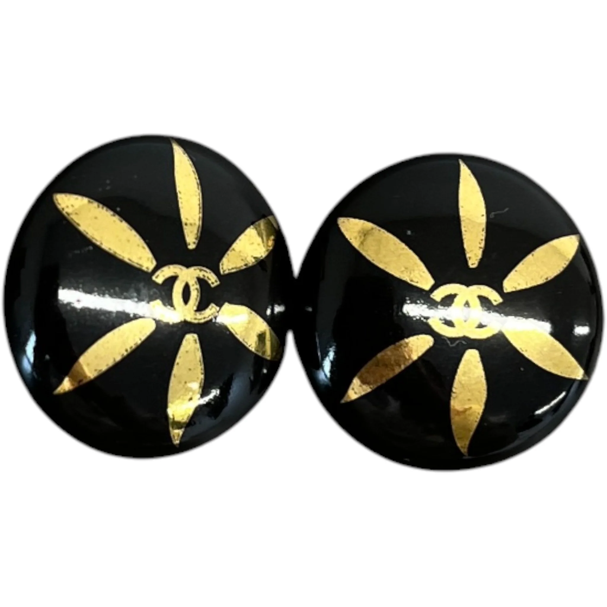 Women's Cc Logo Earrings Black - Image 4