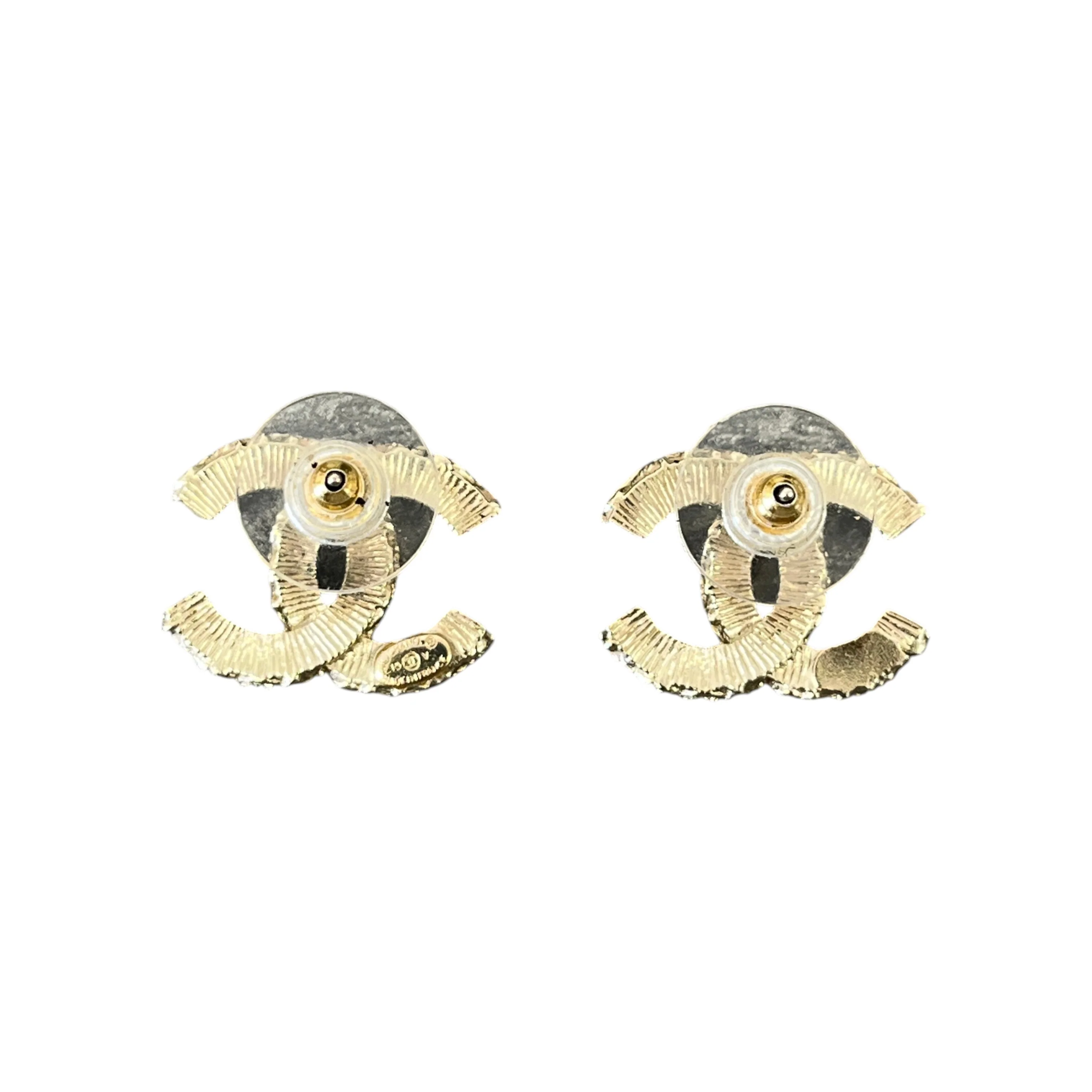 Women's Cc Logo Earrings Black - Image 3