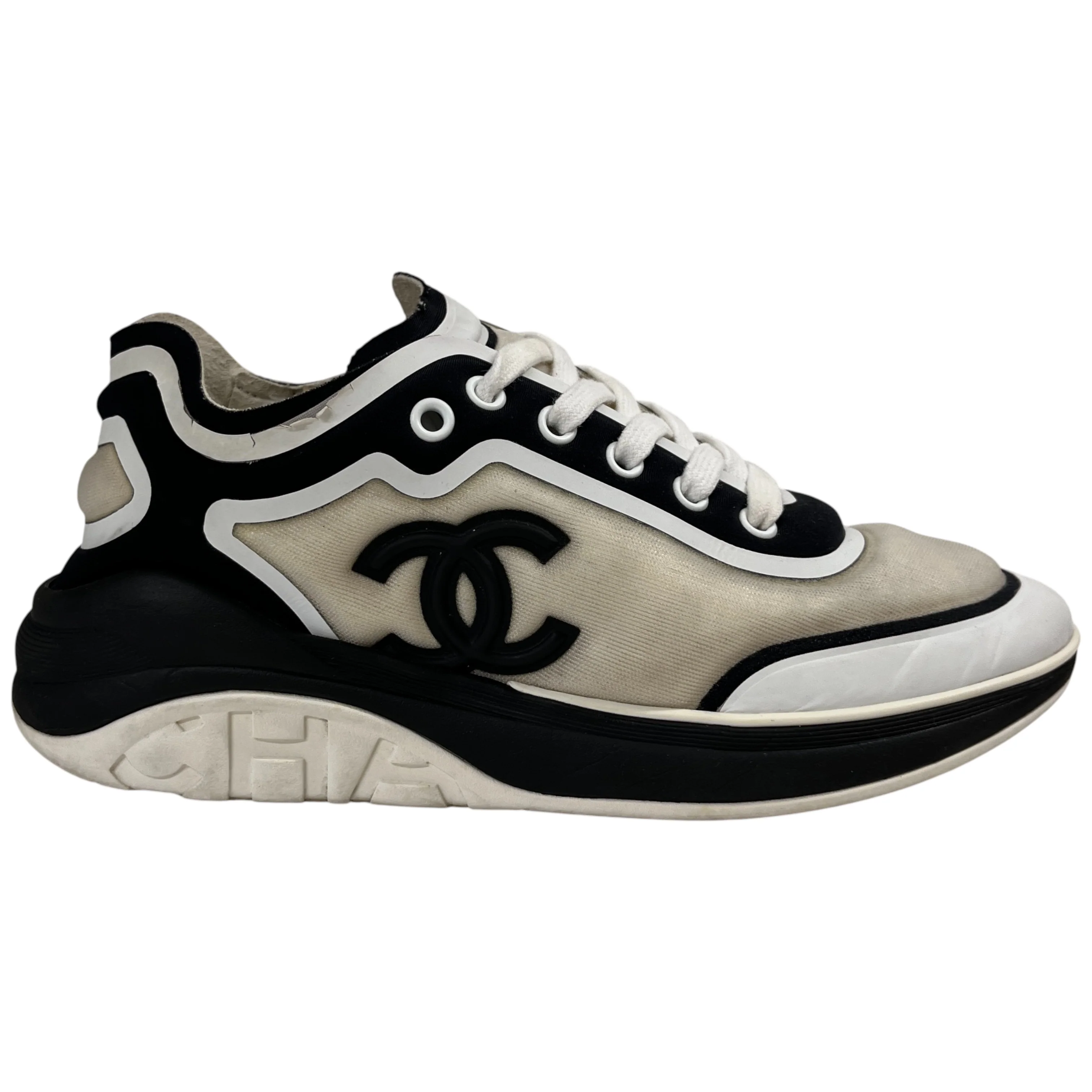 Women's Cc Logo Low Trainers Black Size EU 36 / UK 3