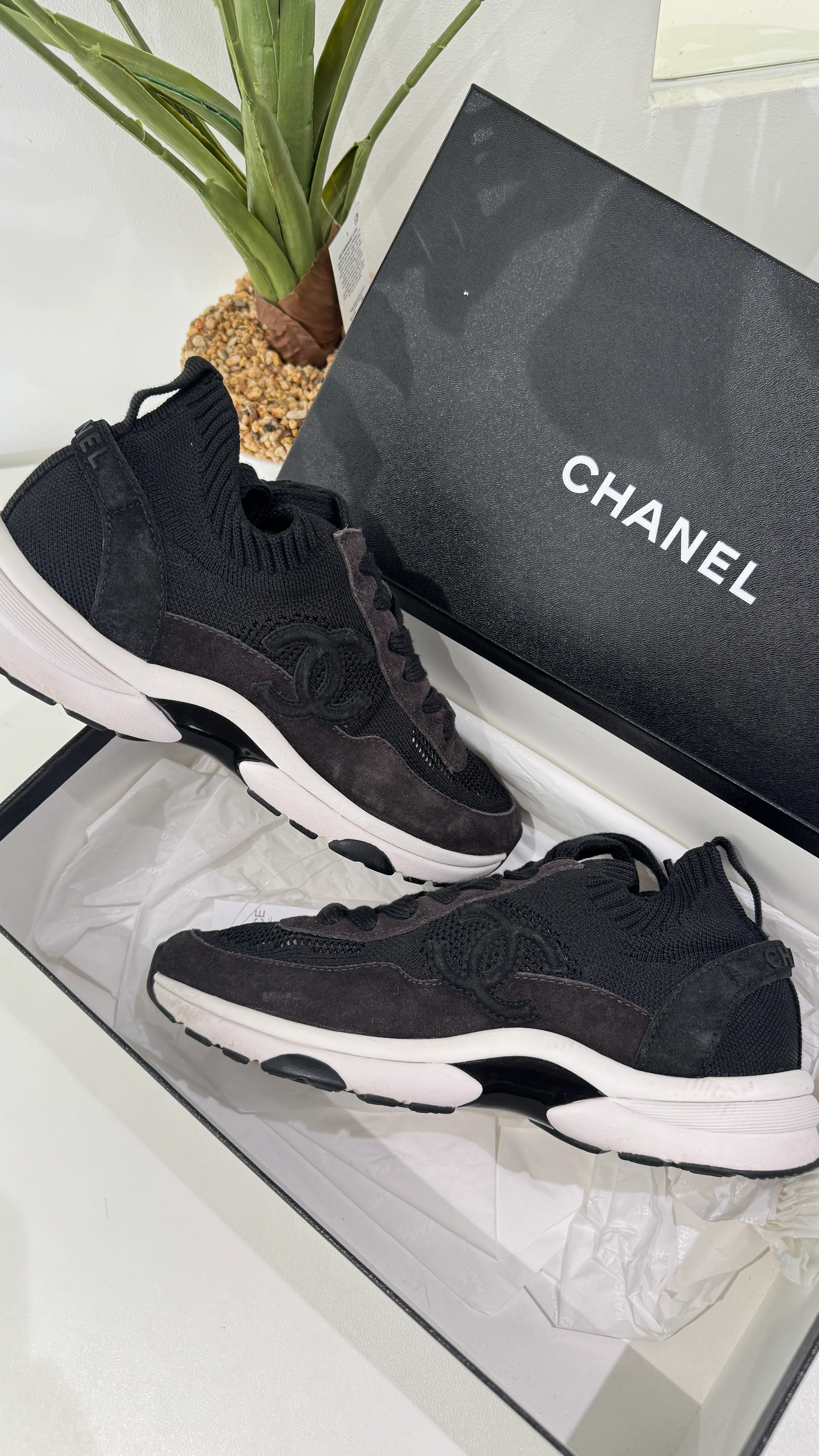 Women's Cc Logo Low Trainers Black Size EU 39 / UK 6 - Image 13