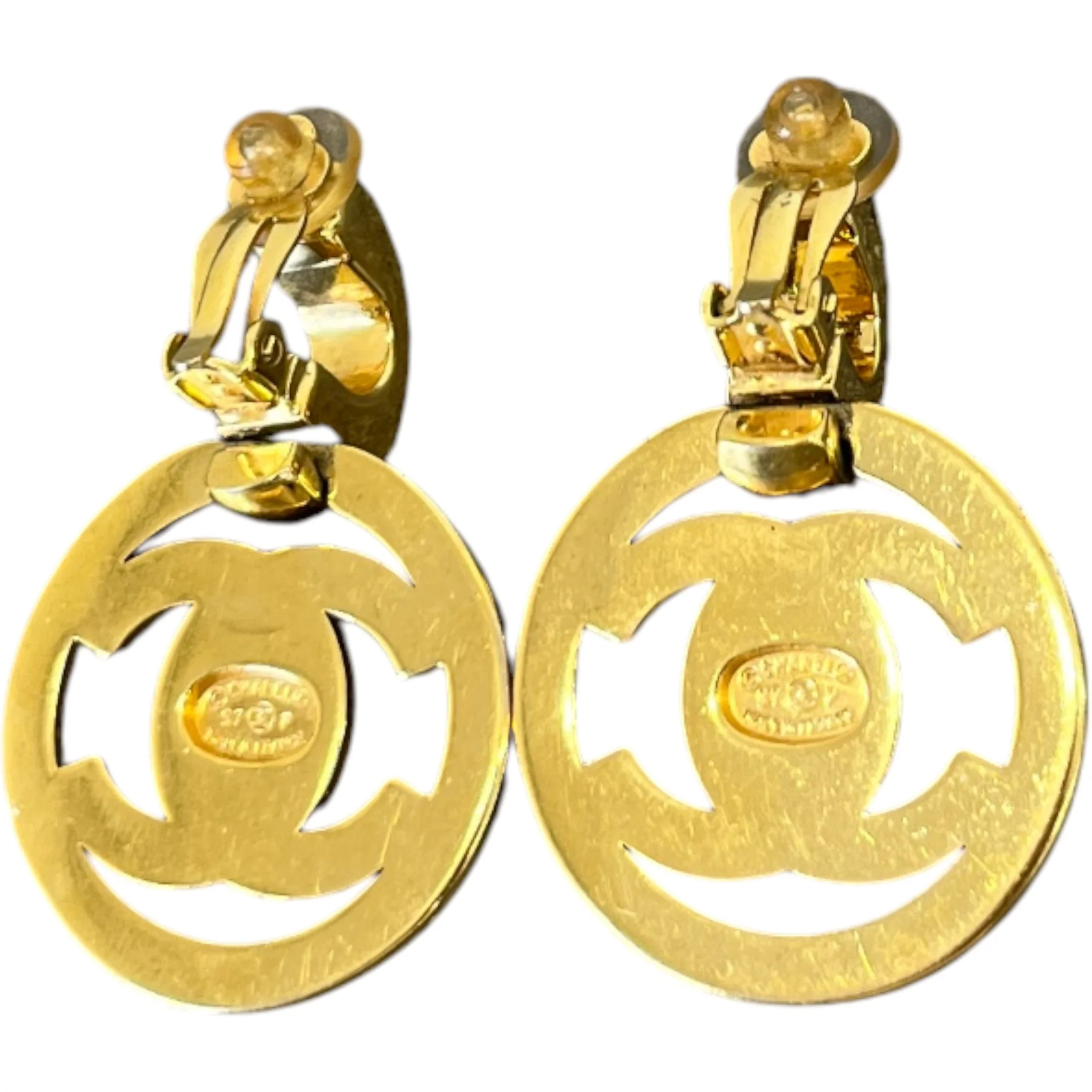 Women's Cc Logo Turnlock Earrings Gold - Image 6