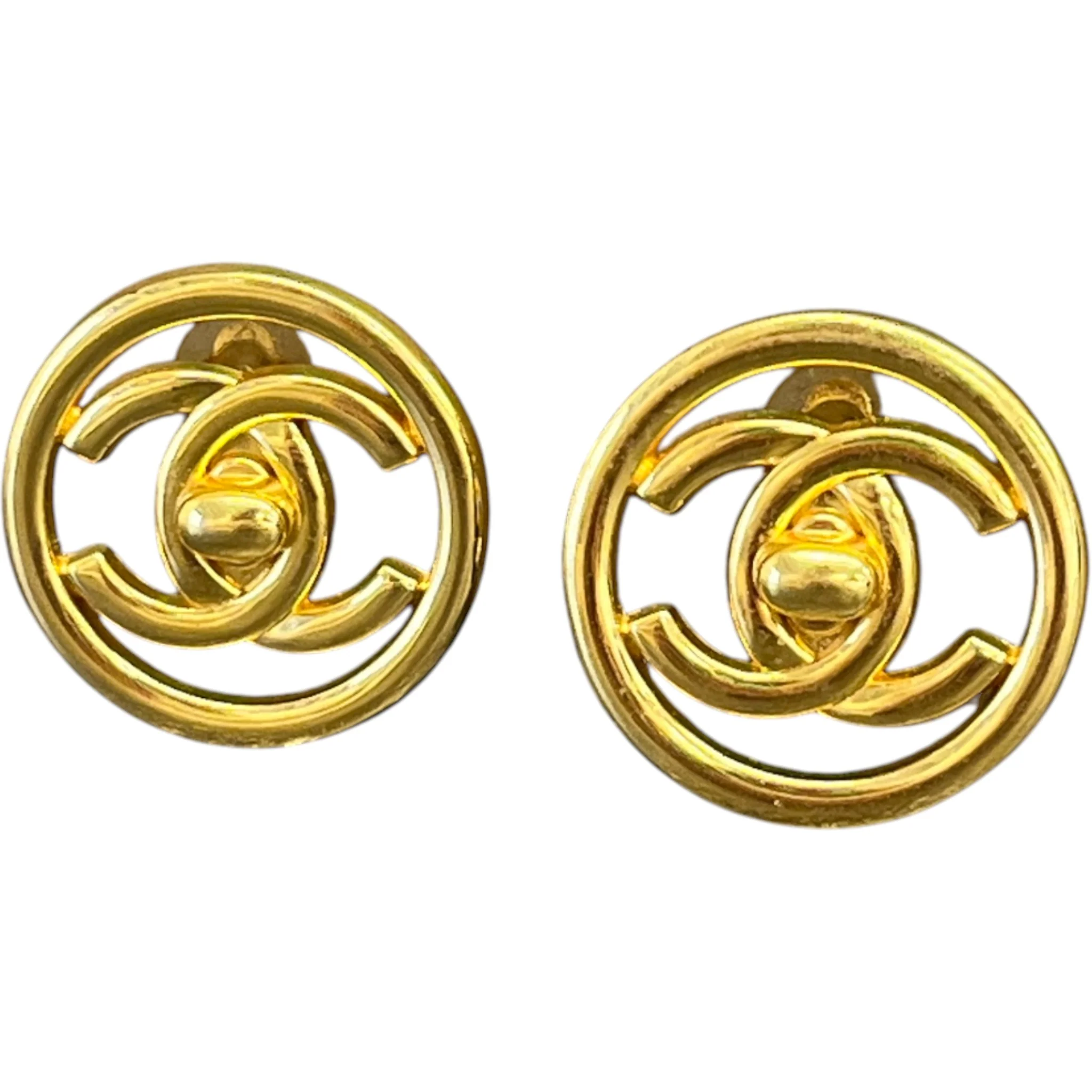 Women's Cc Turnlock Clip-On Earrings Gold - Image 4