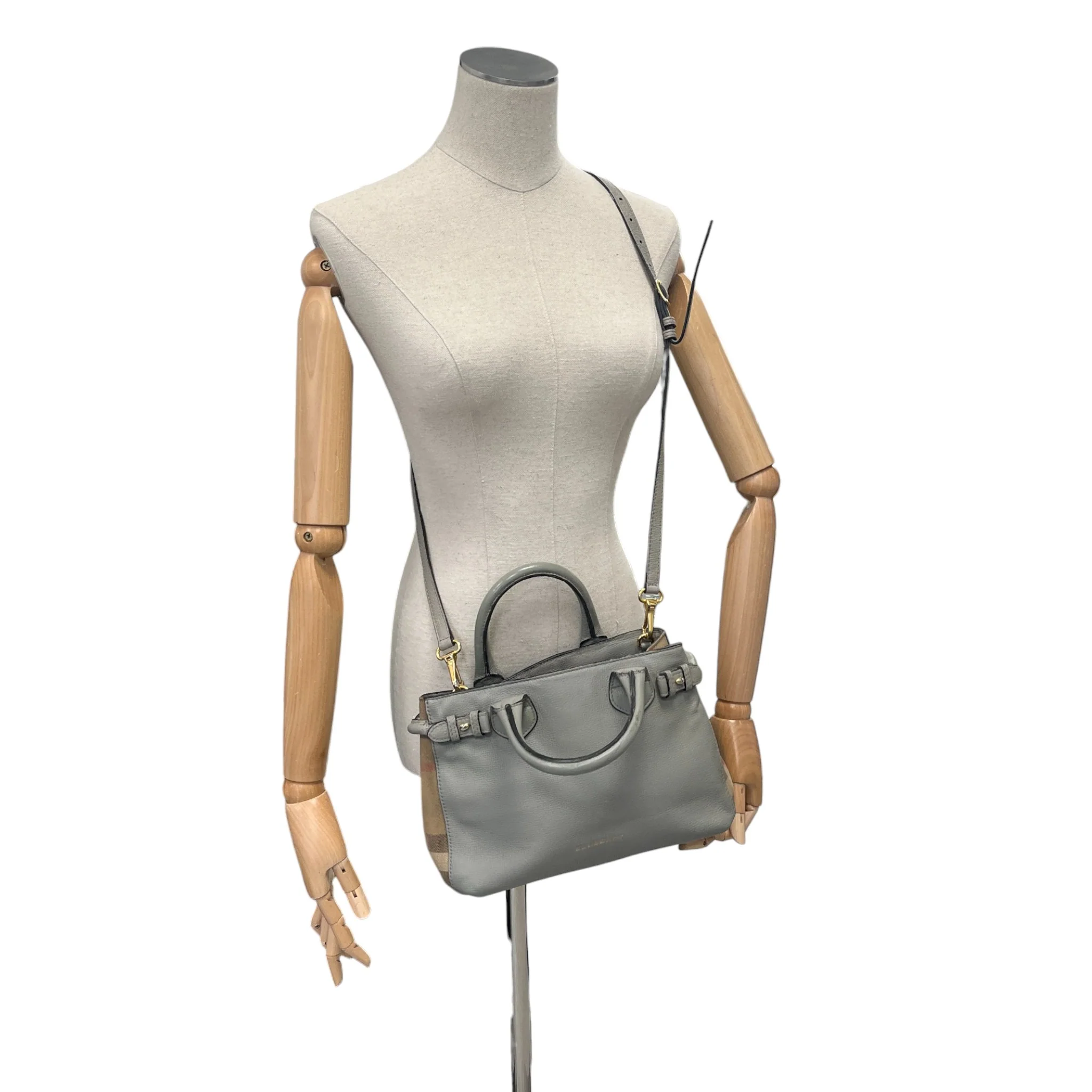 Women's Checkered Banner Handbag Grey - Image 2