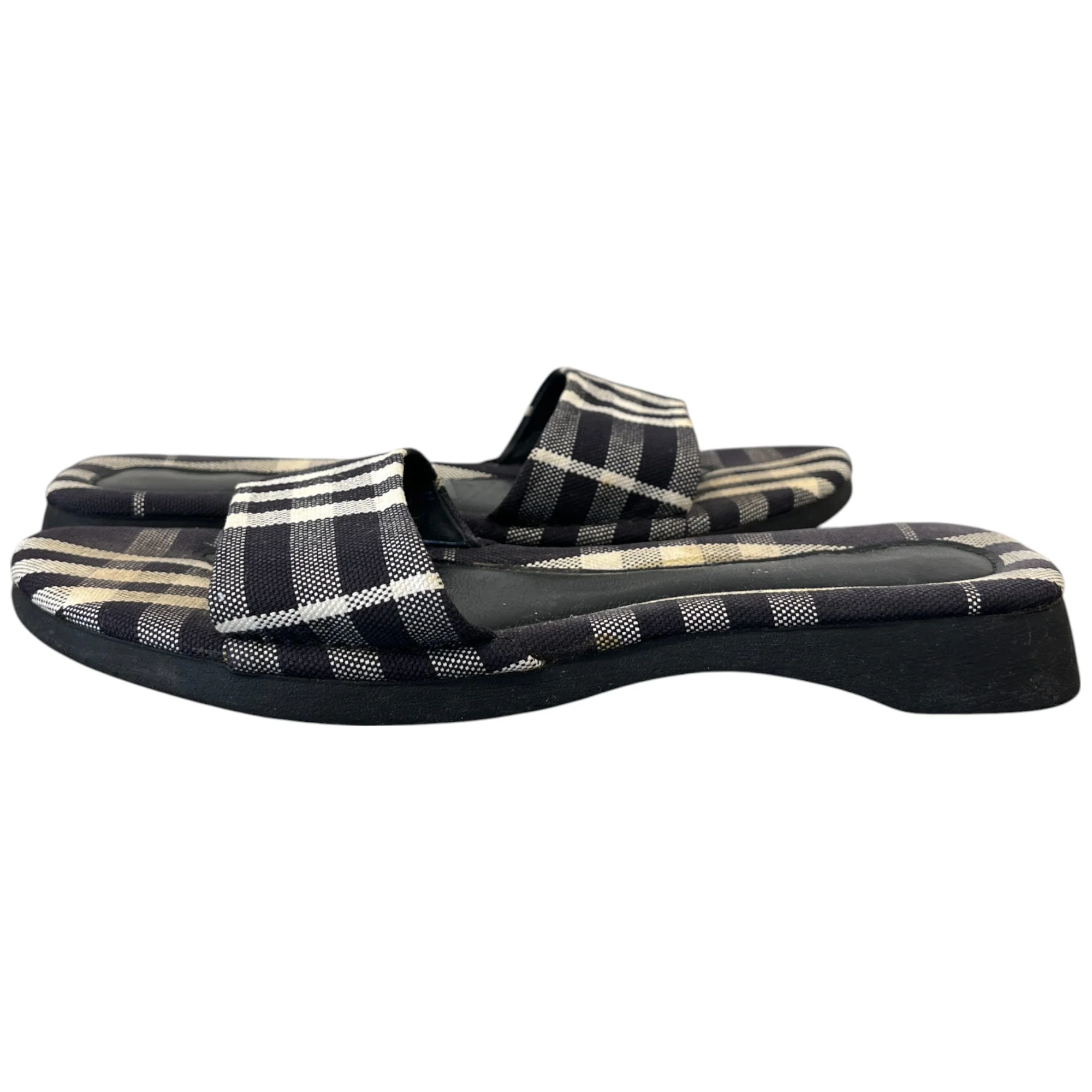 Women's Checkered Slides Navy Size EU 37.5 / UK 4.5 - Image 3