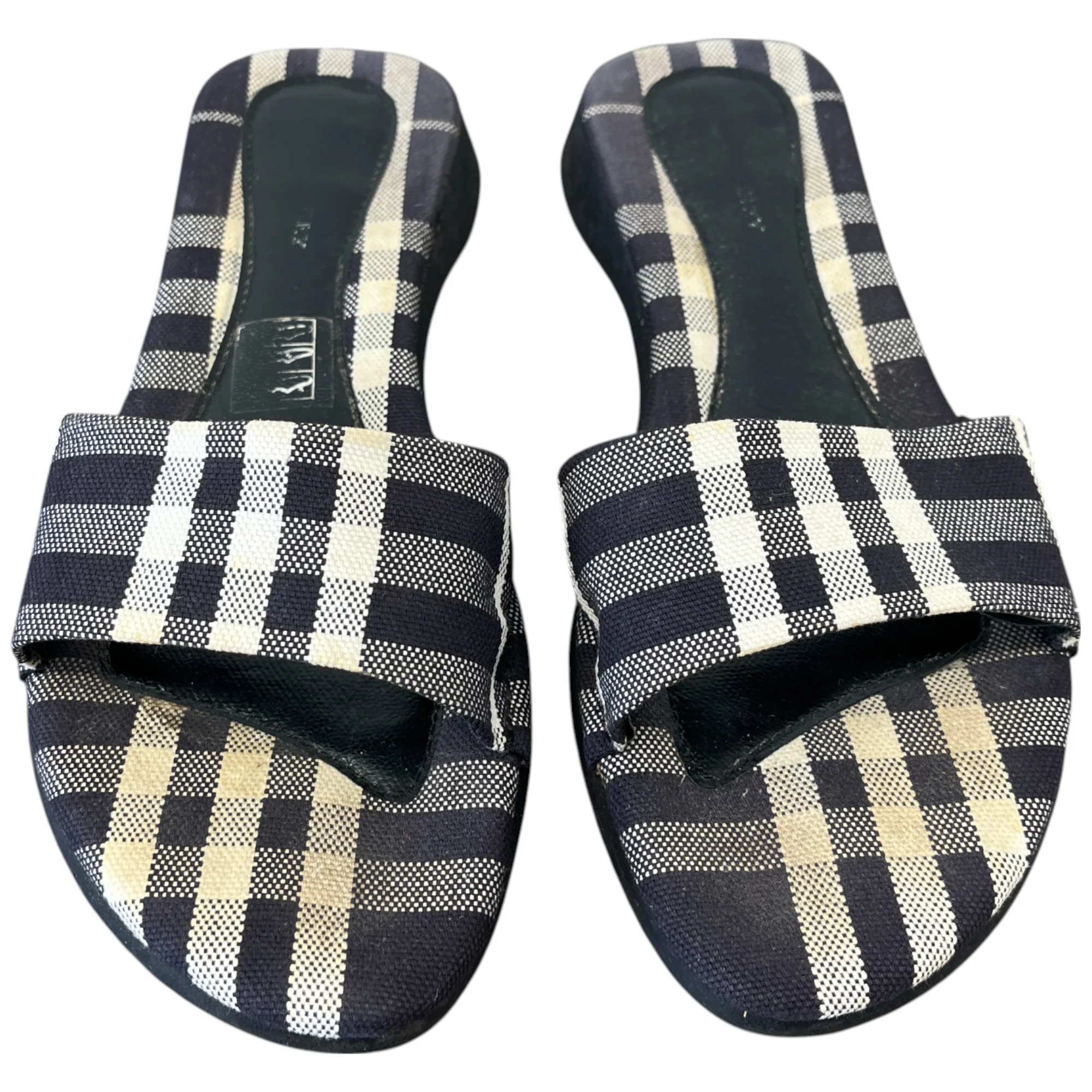 Women's Checkered Slides Navy Size EU 37.5 / UK 4.5 - Image 6