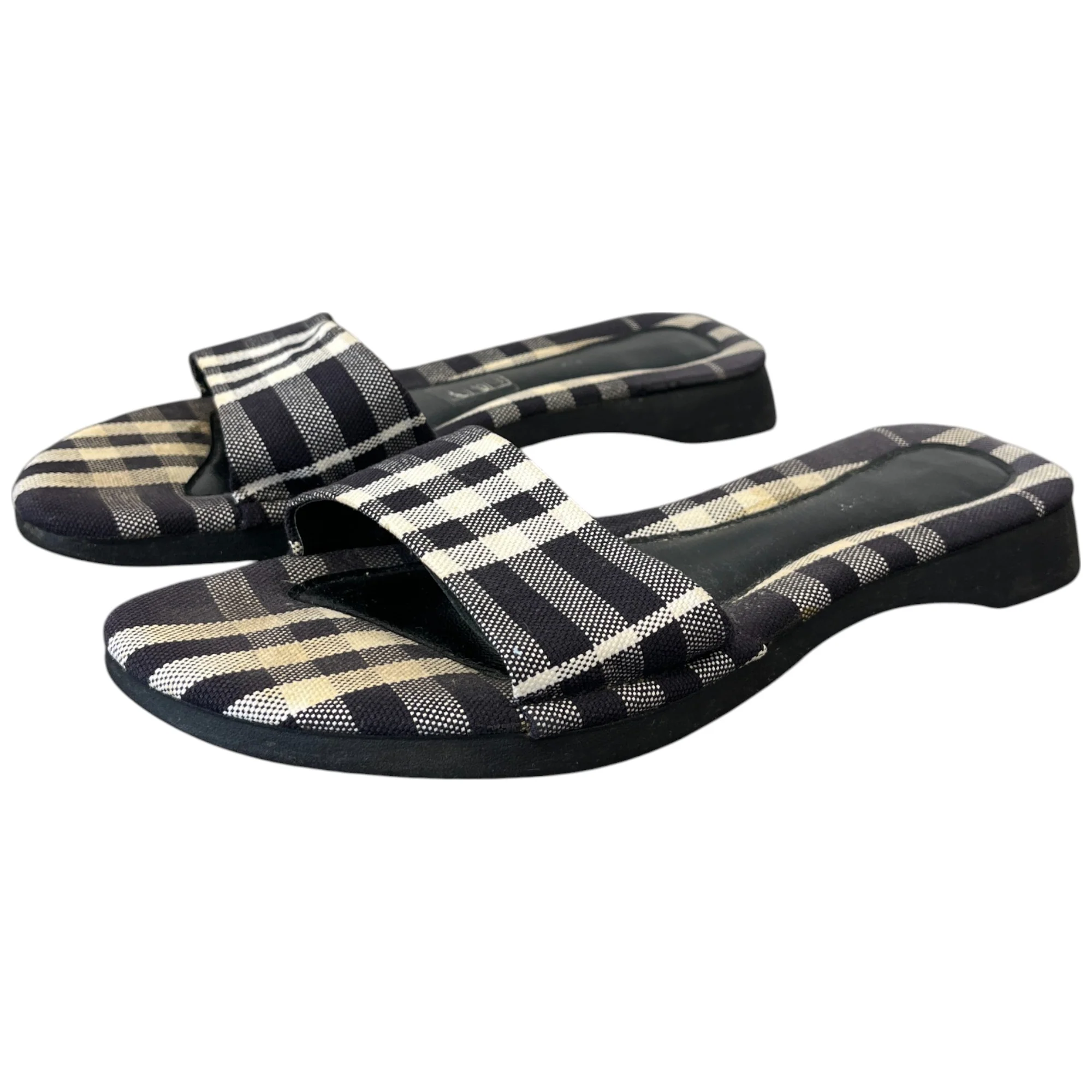 Women's Checkered Slides Navy Size EU 37.5 / UK 4.5 - Image 8