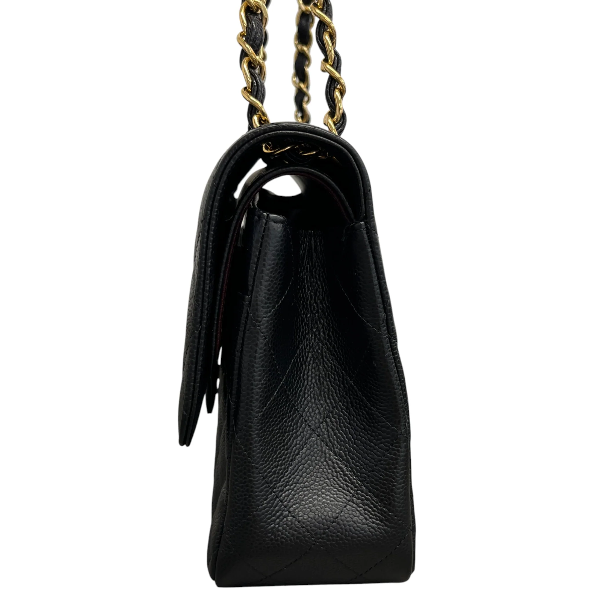 Women's Classic Double Flap Caviar Jumbo Bag Black - Image 7