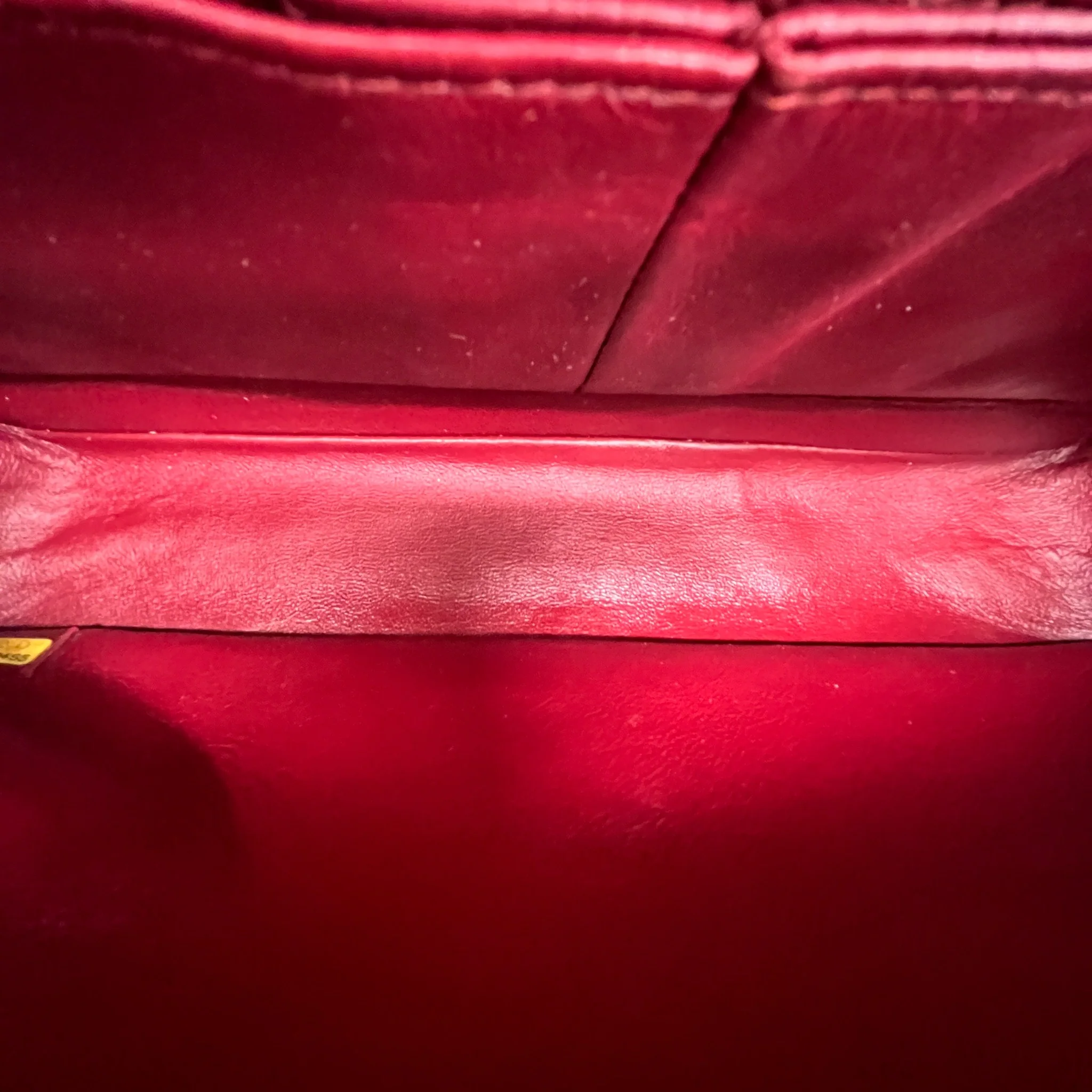Women's Classic Double Flap Medium Patent Handbag Burgundy - Image 14