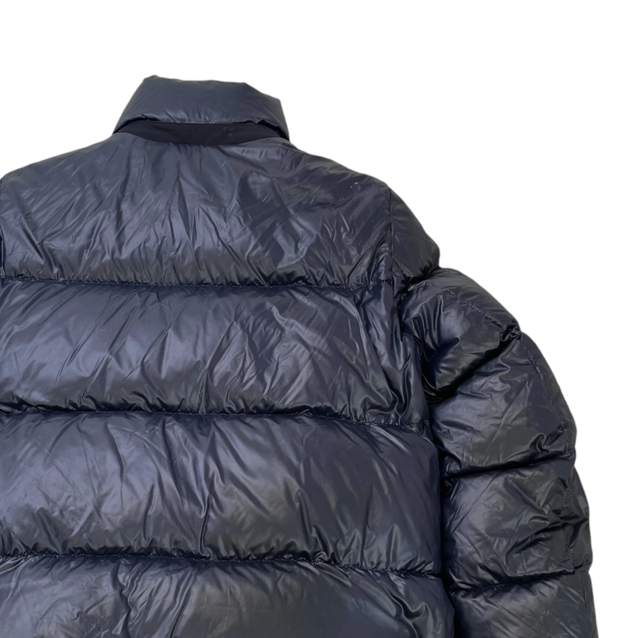 Women's Cropped Logo Down Jacket Navy Size M - Image 4