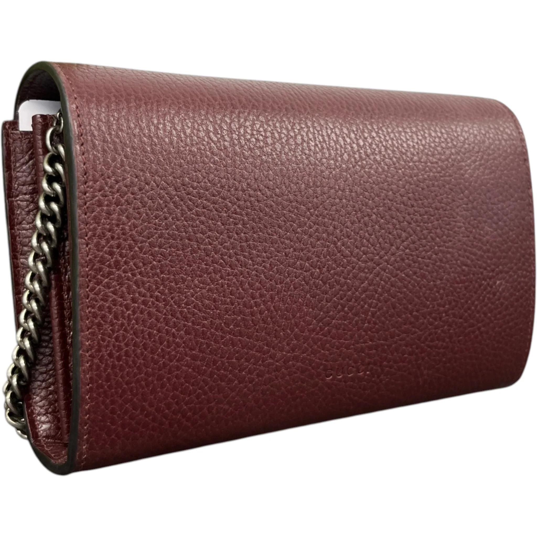 Women's Crystal Mini Dionysus Chain Wallet Bag Burgundy - Image 8