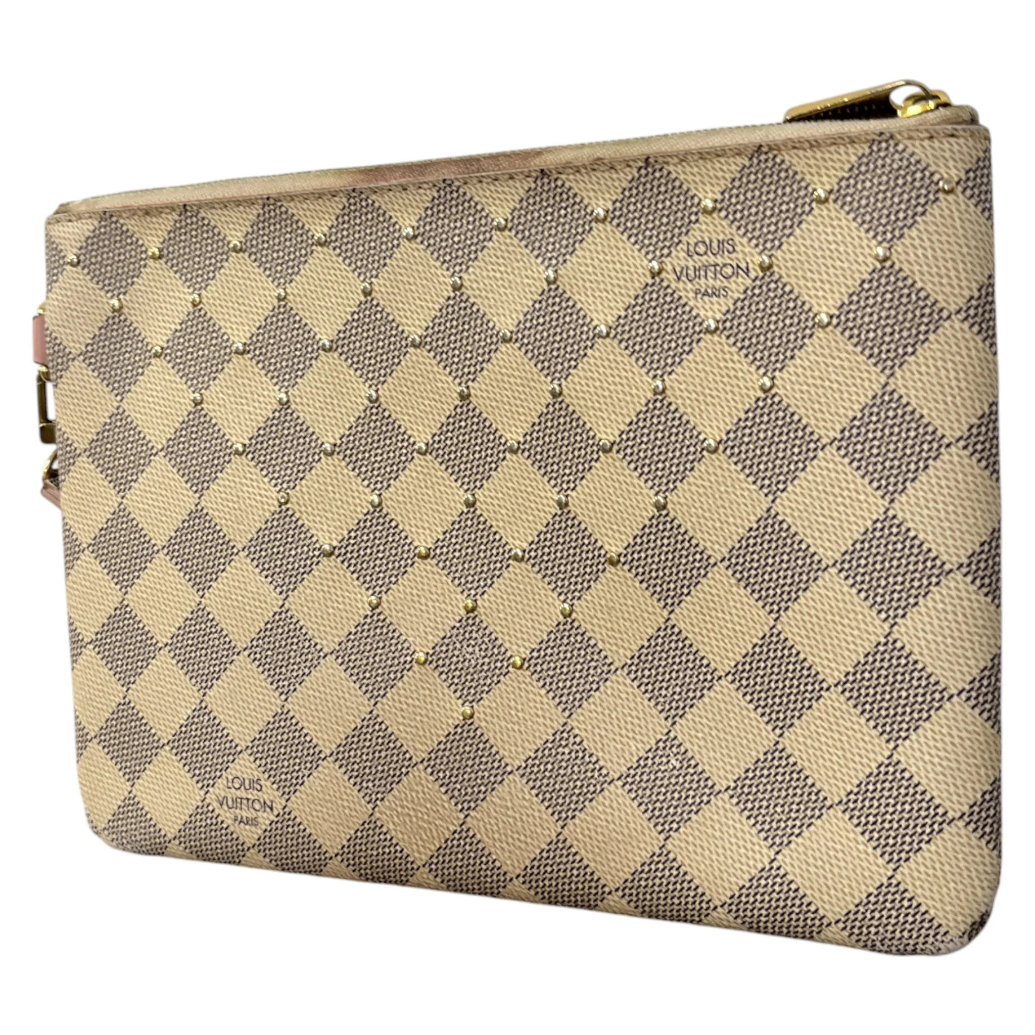 Women's Damier Azur Canvas Pochette Pouch Cream - Image 8