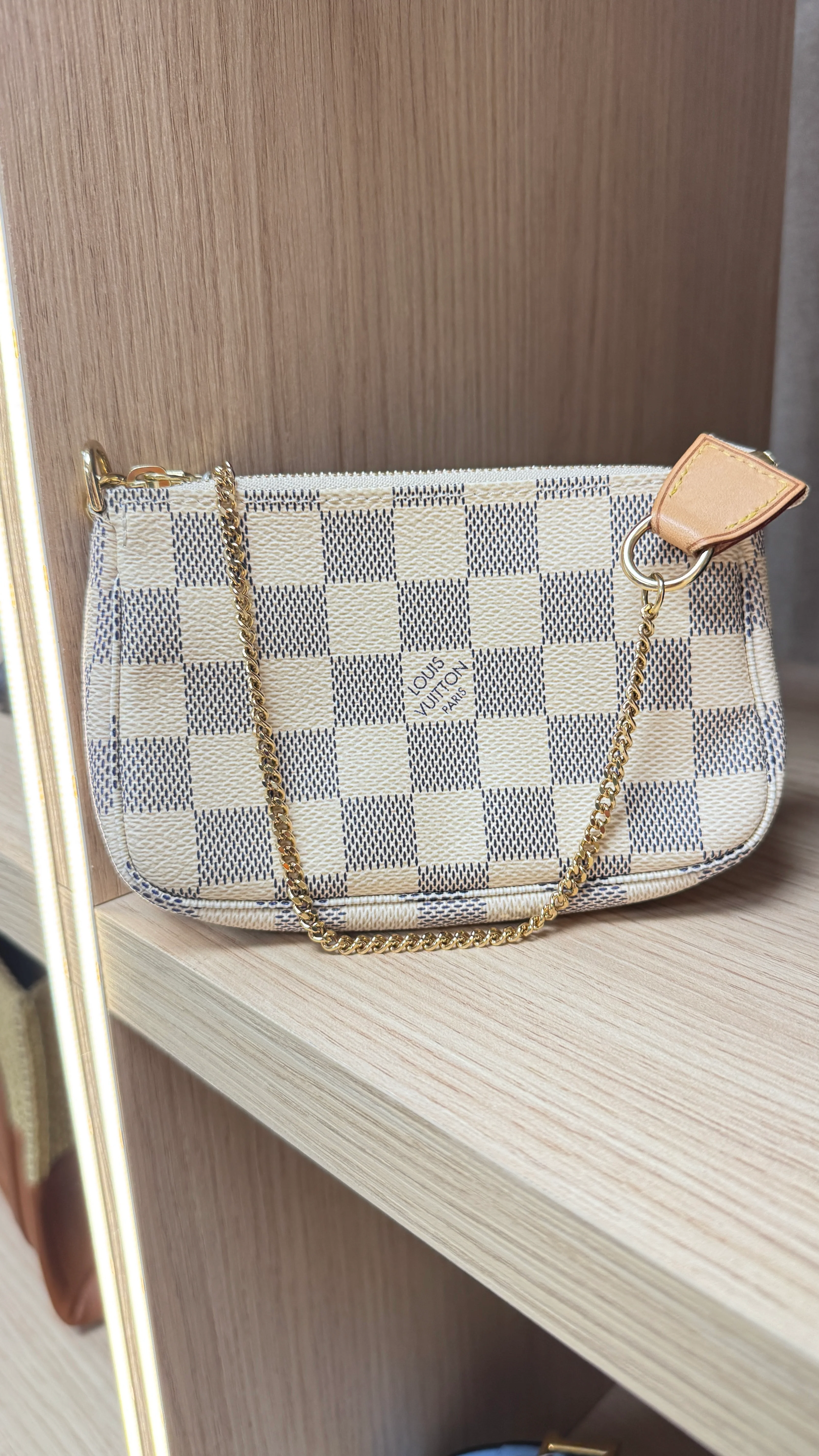 Women's Damier Azur Mini Pochette Handbag Cream - Image 9