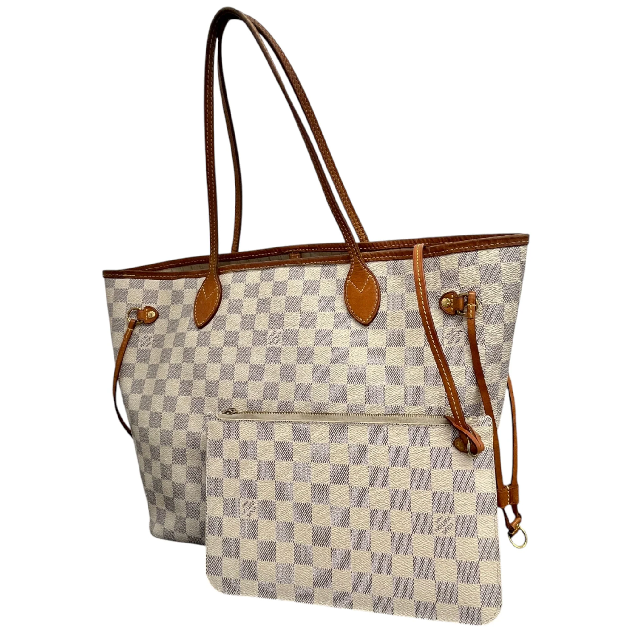 Women's Damier Azur Neverfull Mm Bag Beige - Image 4