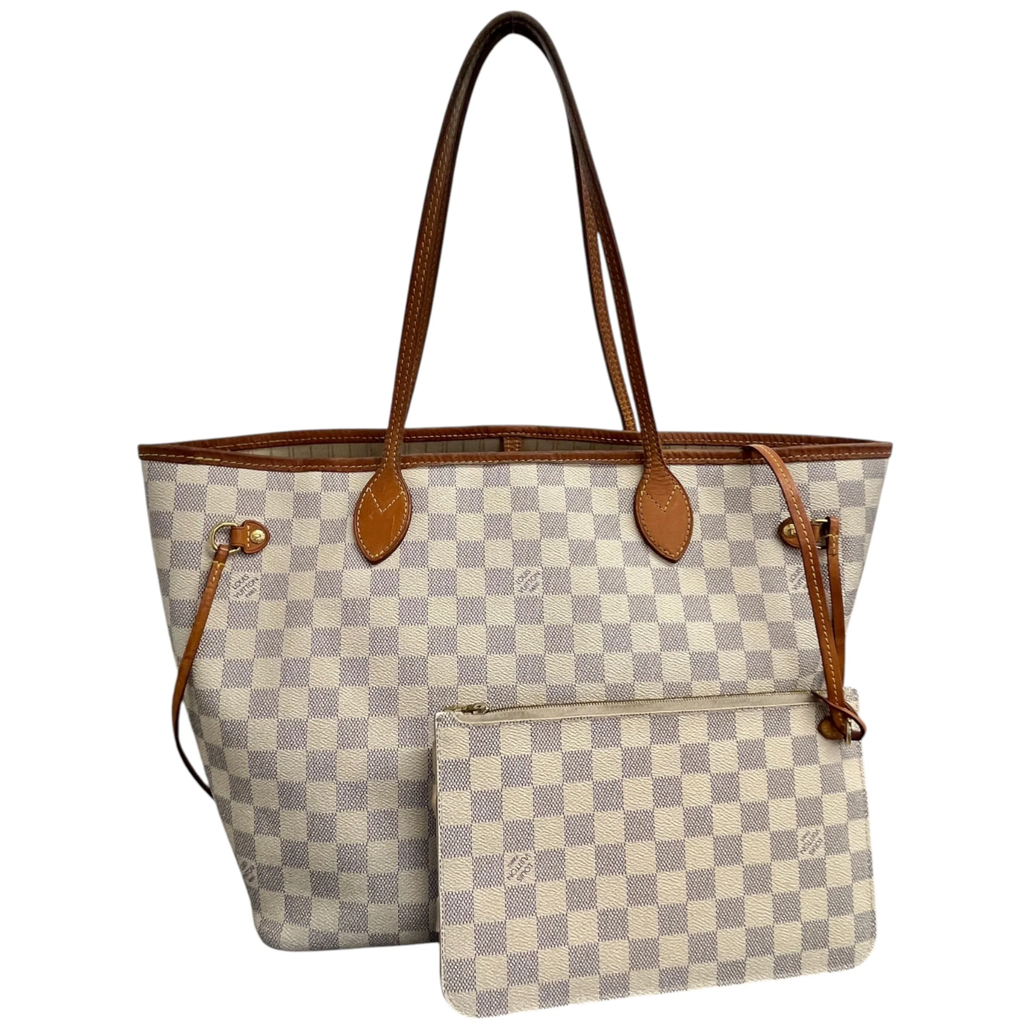 Women's Damier Azur Neverfull Mm Bag Beige - Image 5