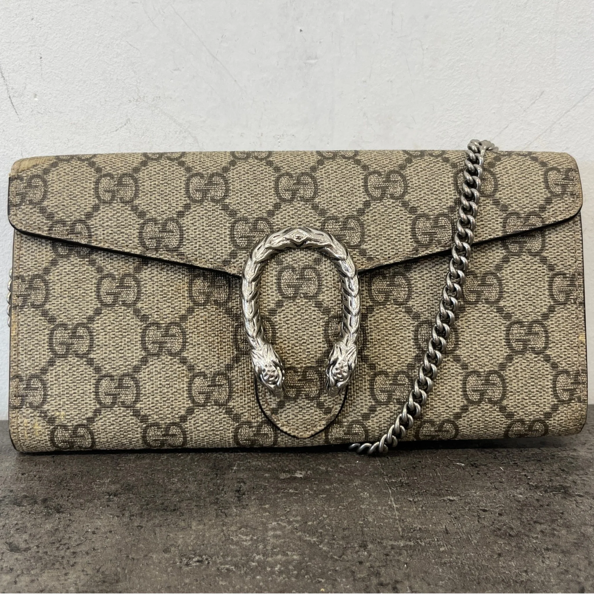 Women's Dionysus Wallet On Chain Bag Beige - Image 11