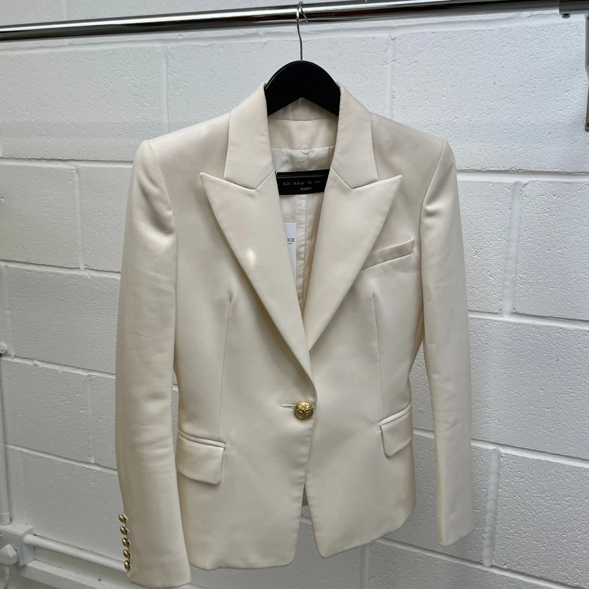 Women's Double Breasted Jacket Cream Size IT 38 / UK 6 - Image 9
