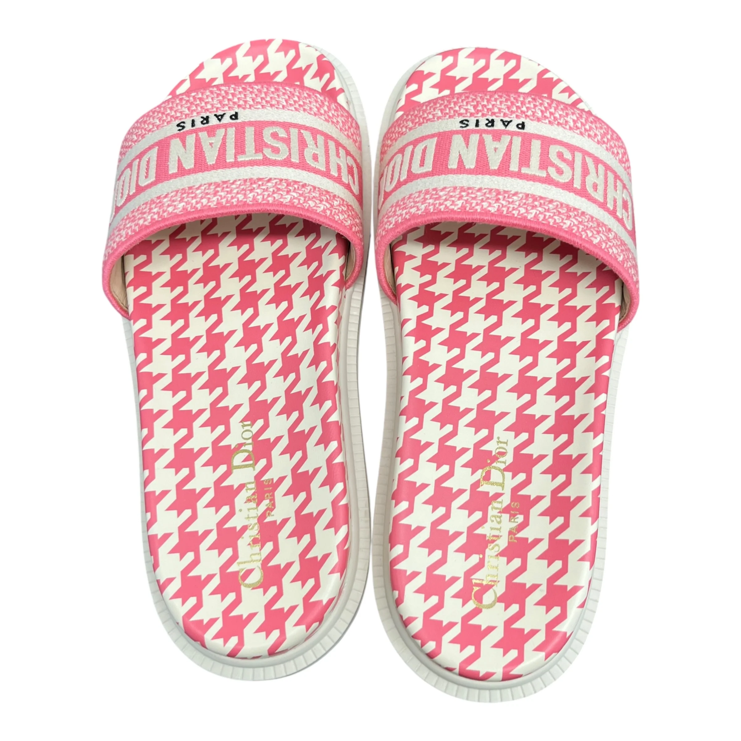 Women's Dway Houndstooth Slides Pink Size EU 40 / UK 7 - Image 7