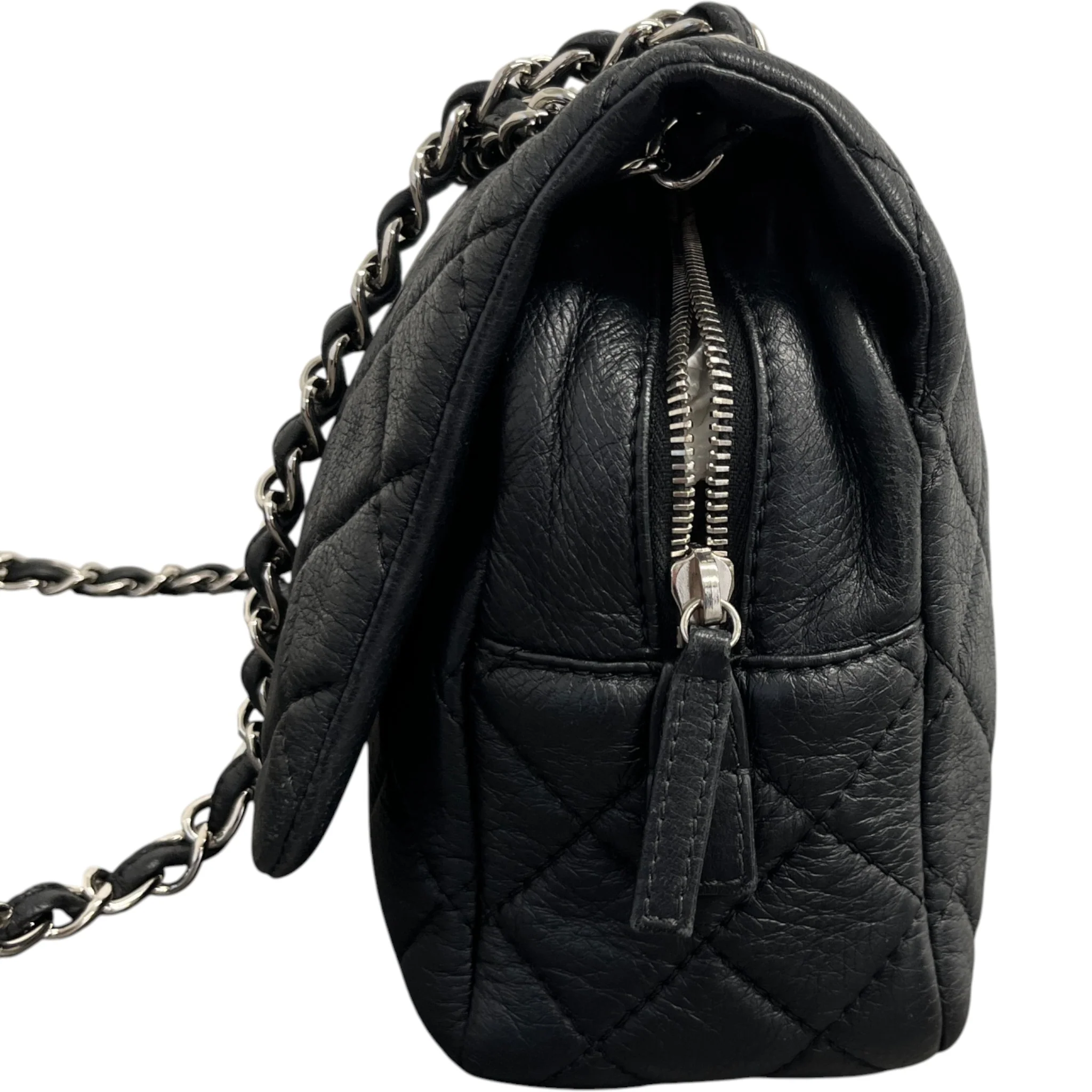 Women's Easy Flap Lambskin Bag Black - Image 6