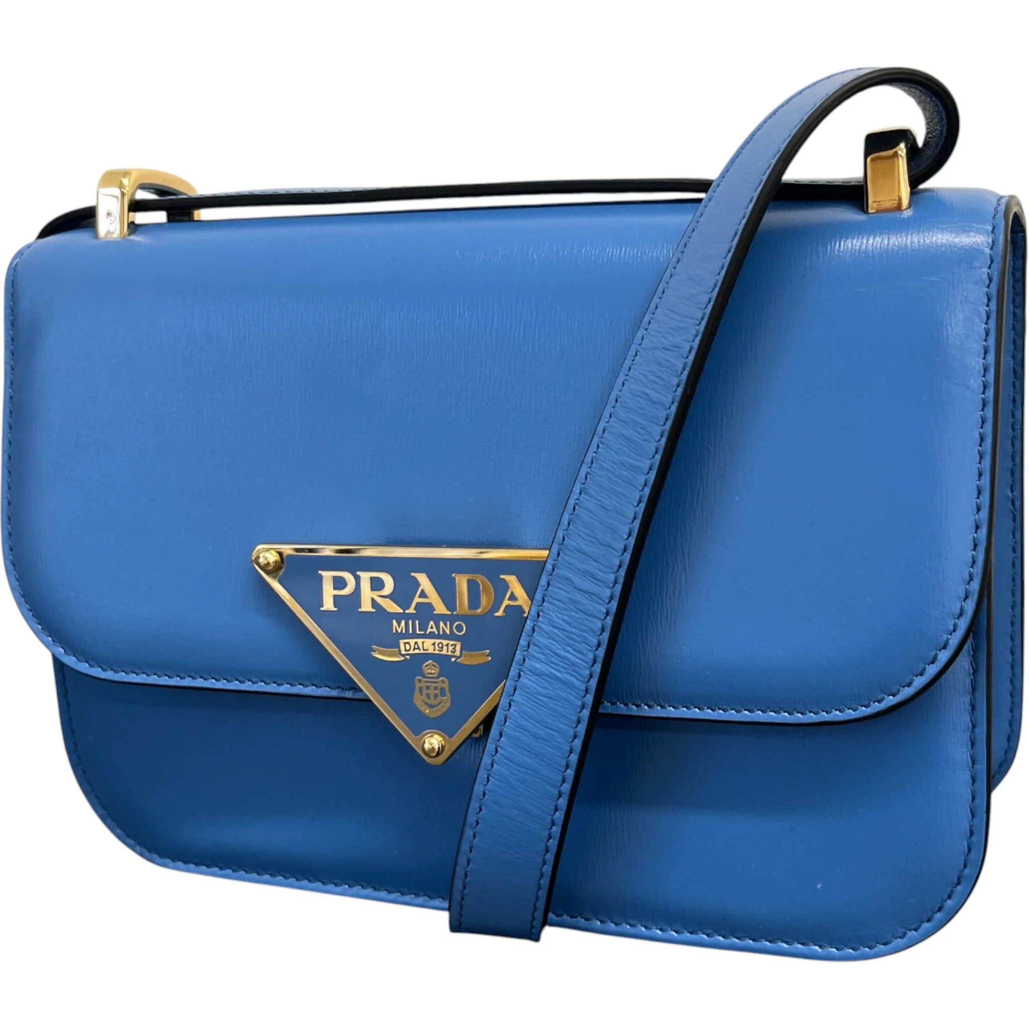 Women's Embleme Plaque Handbag Blue - Image 5